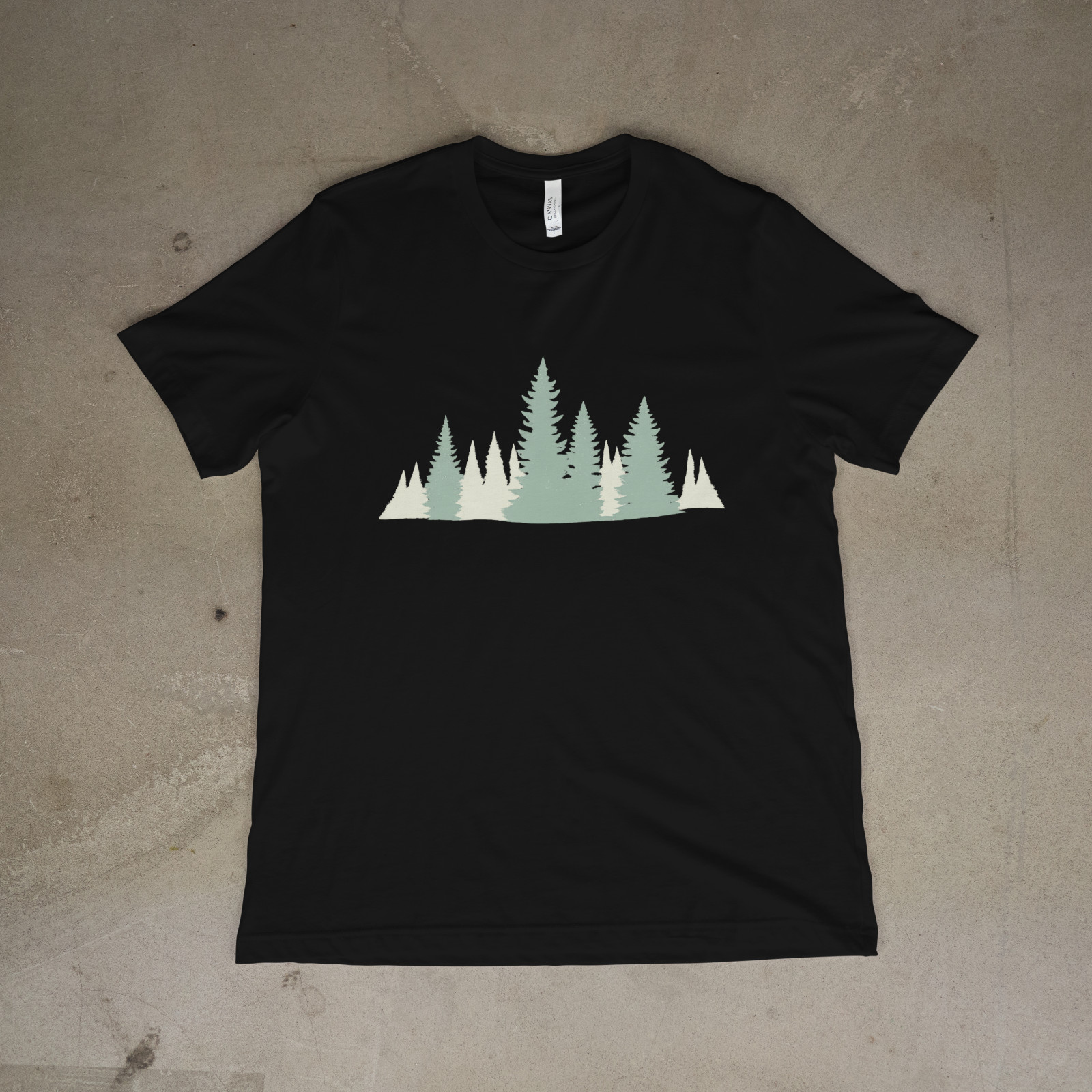 Pastel Pine Forest Minimalist Nature Trees Outdoor Unisex T-Shirt