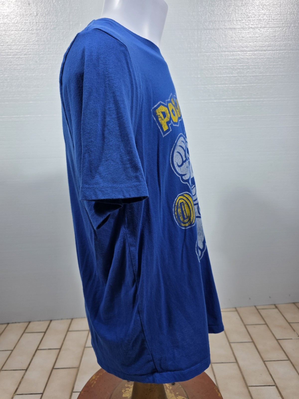 GAP x Nintendo Mario Power Up Tee Blue XL Coins Distressed Collab 2021