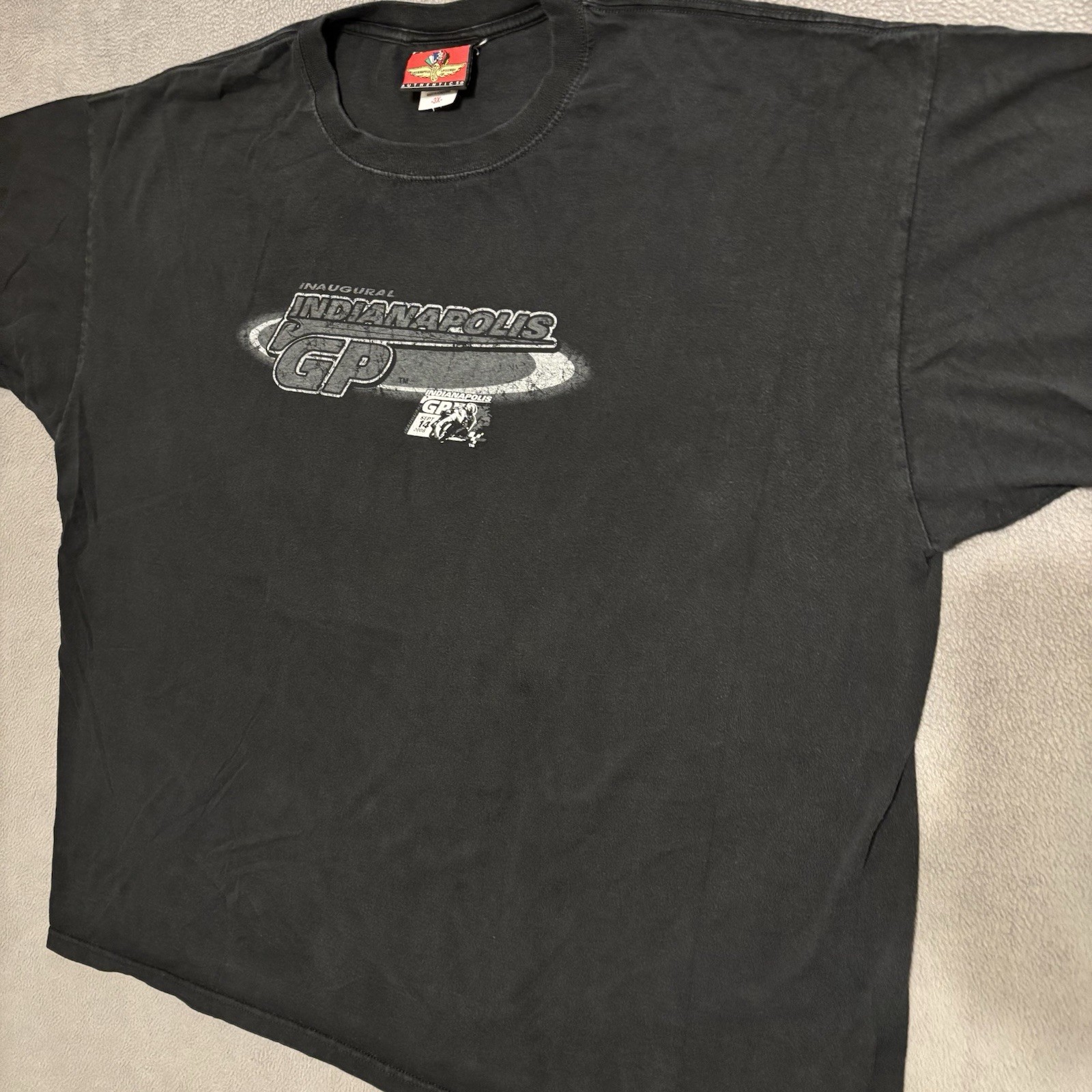 Indianapolis Motor Speedway Inaugural Motorcycle GP 2008 Tee Mens 3XL Black Y2K