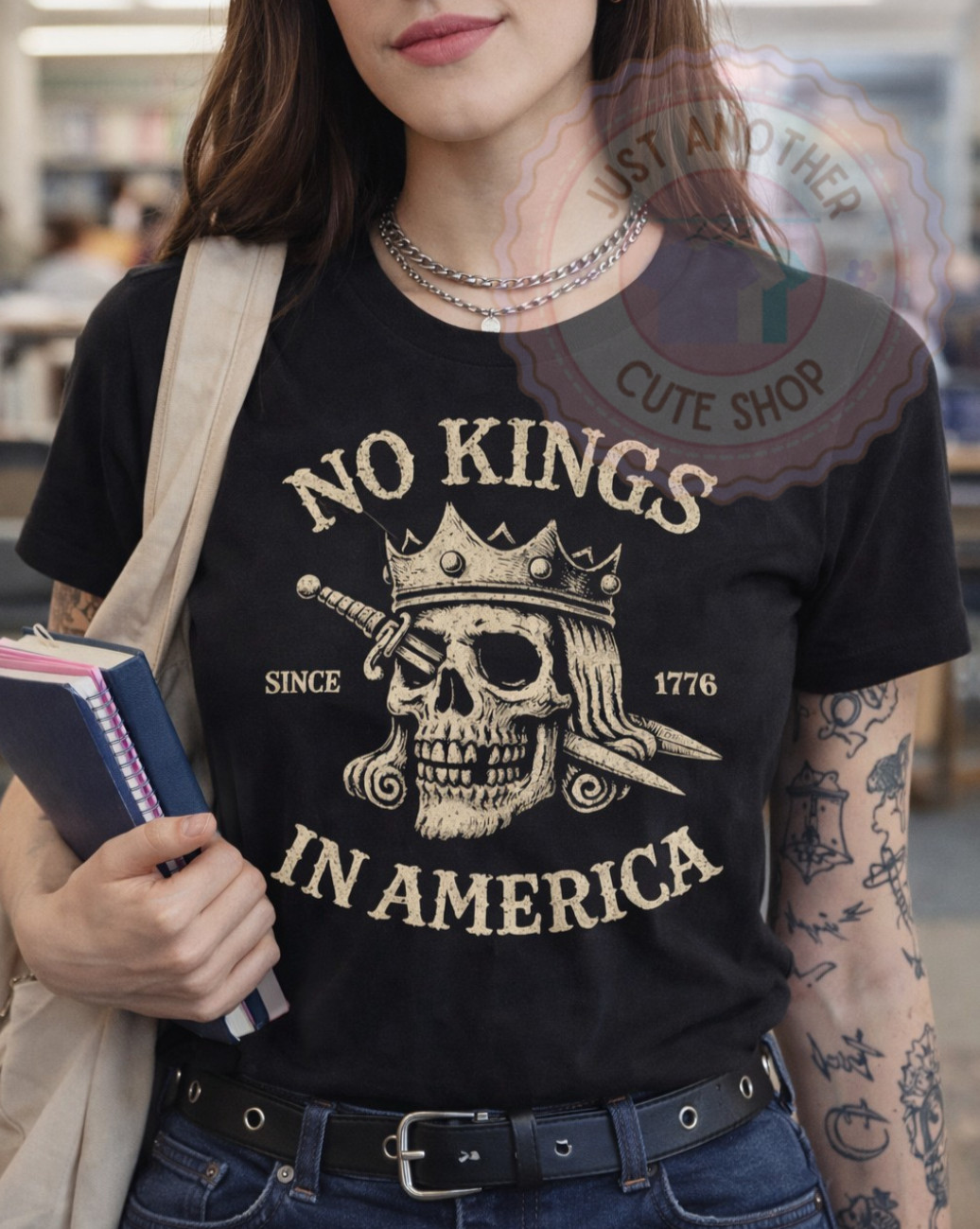 No Kings In America T-Shirt ✩ USA Protest Shirt Anti-Authoritarian ✩ Anti-Trump!