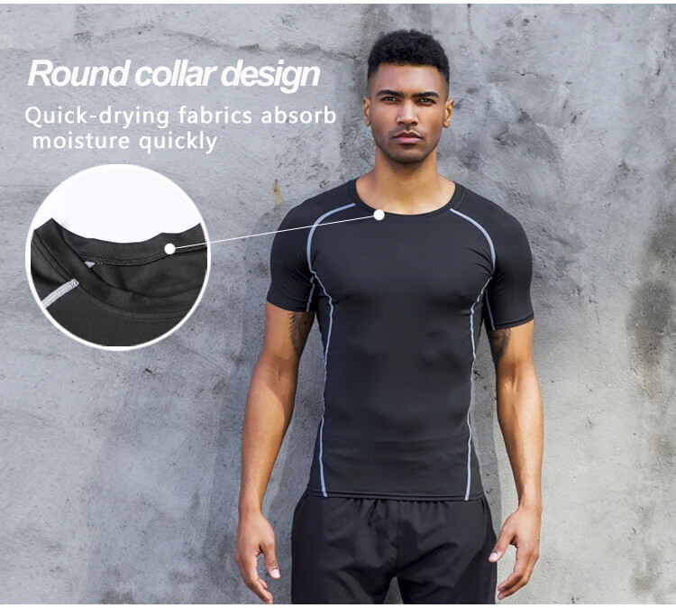 Men’s Compression Short Sleeve Sports Running Shirts Fitness Quick Dry T-shirt