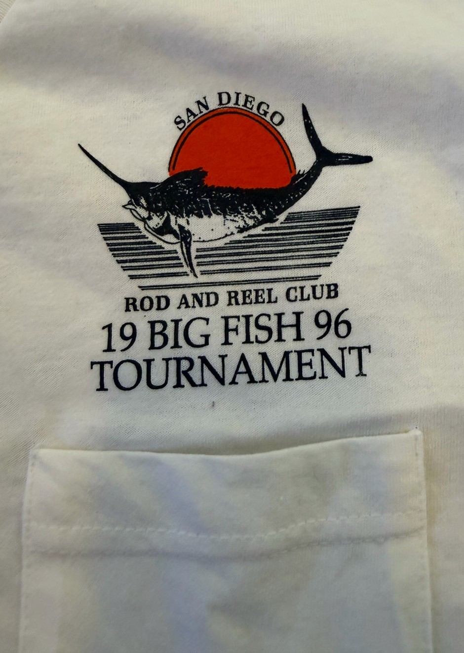 VTG San Diego Rod & Reel Club Big Fish Tournament T Shirt 1996 L Single Stitch