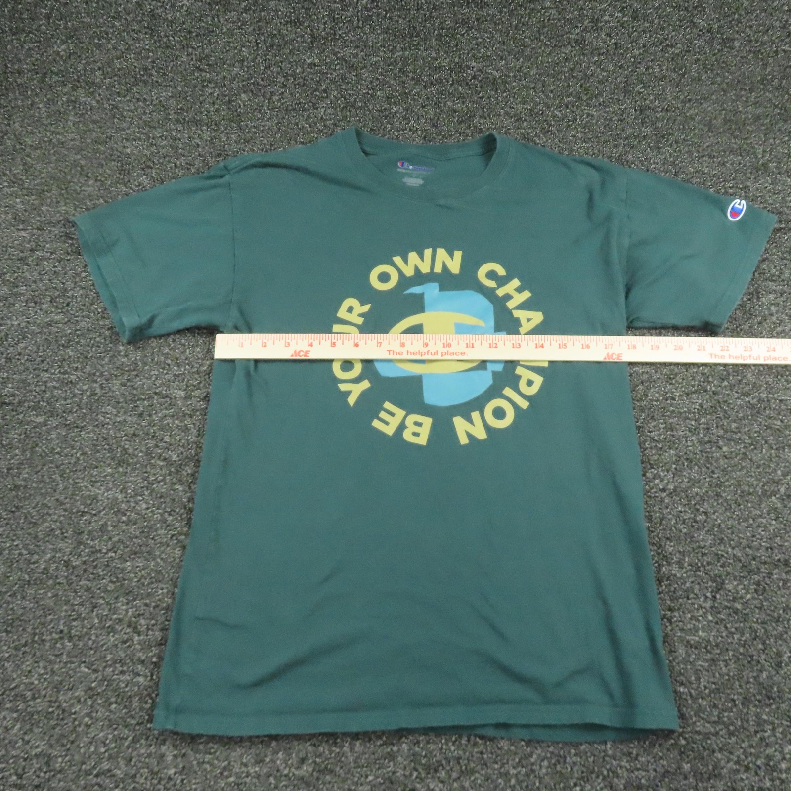 Champion Shirt Mens Medium Green Be Your Own Champion Graphic Tee Motivational