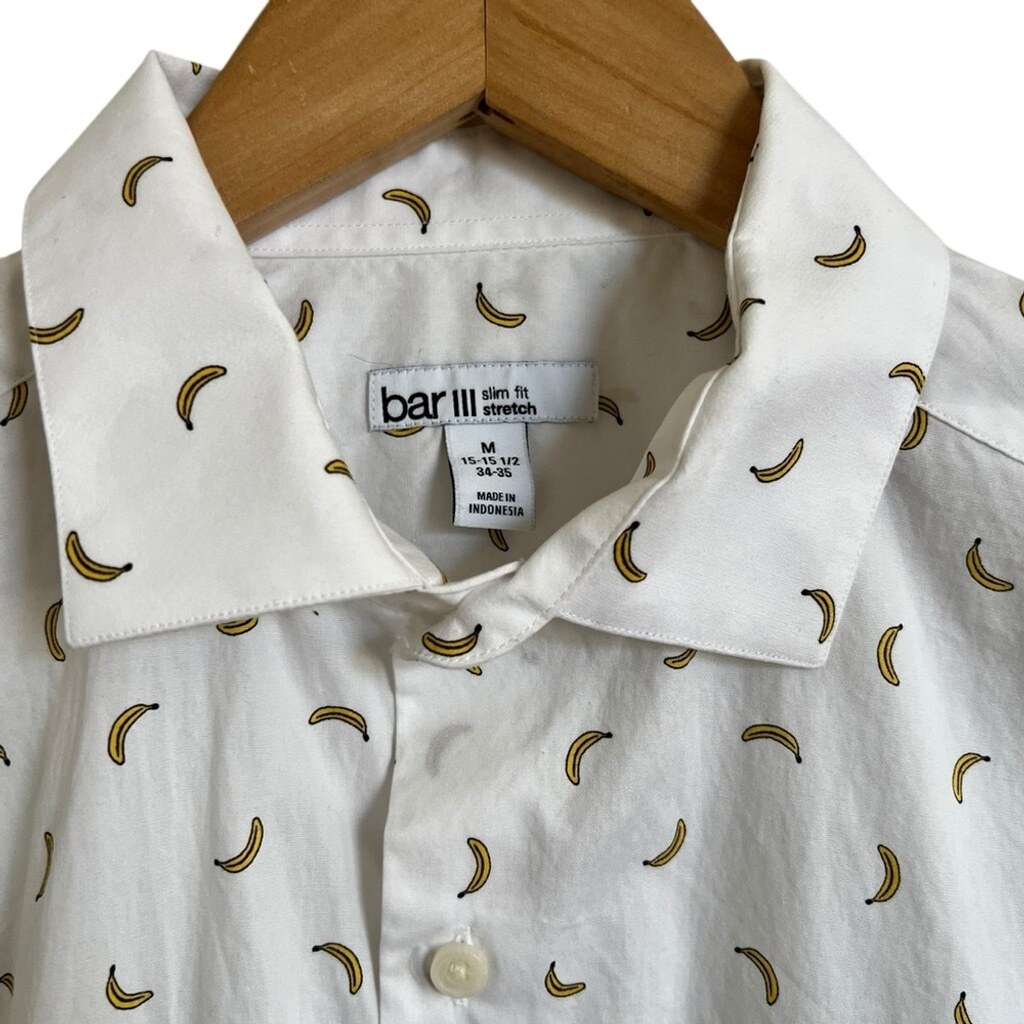 Bar III Performance Banana Button Down Shirt Medium