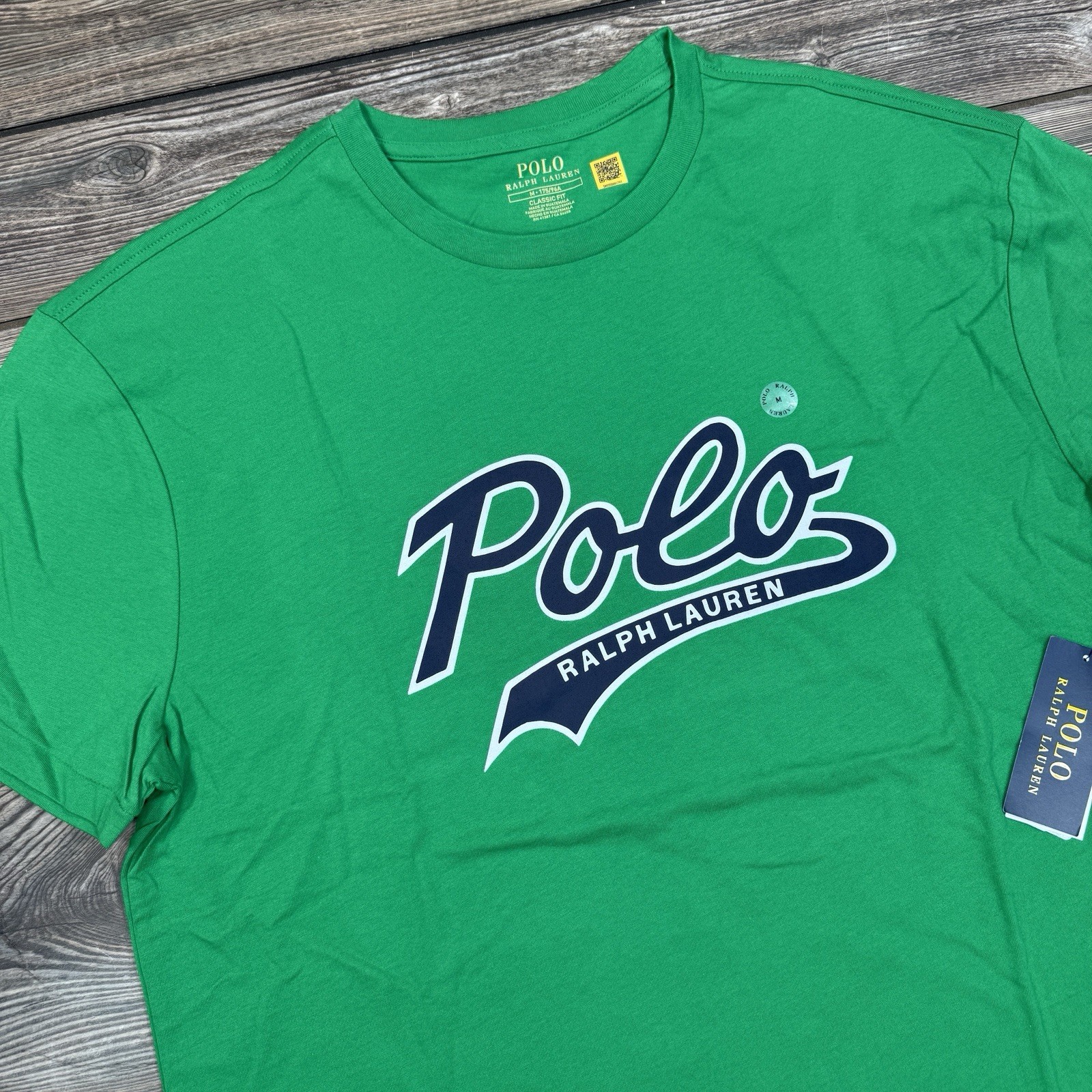 Polo Ralph Lauren Mens Classic Fit Script Logo Jersey T-Shirt Green MEDIUM NWT