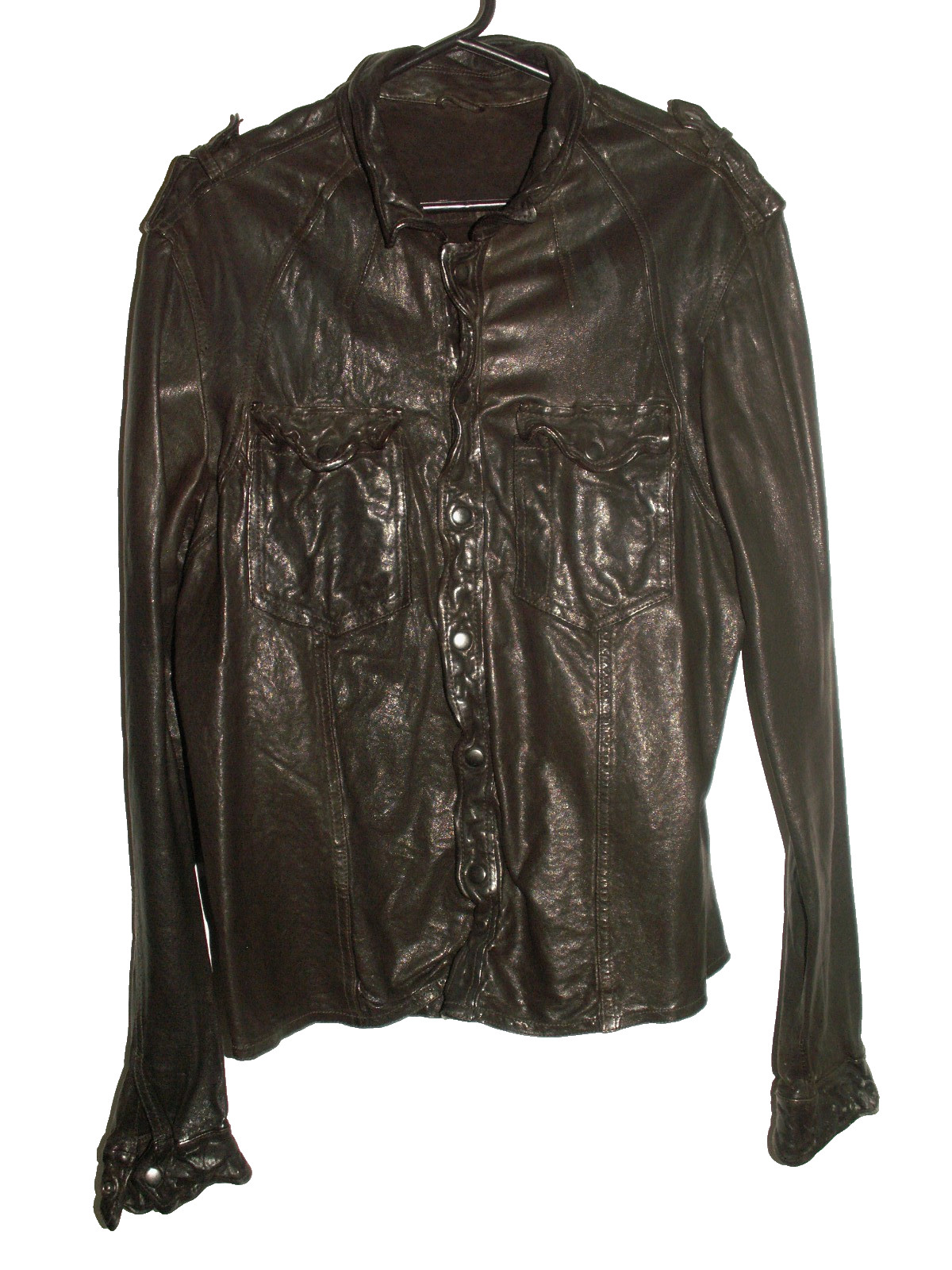Men’s All Saints MCKAY LEATHER SHIRT jacket overshirt XL (ref80) £199.99!!!!!