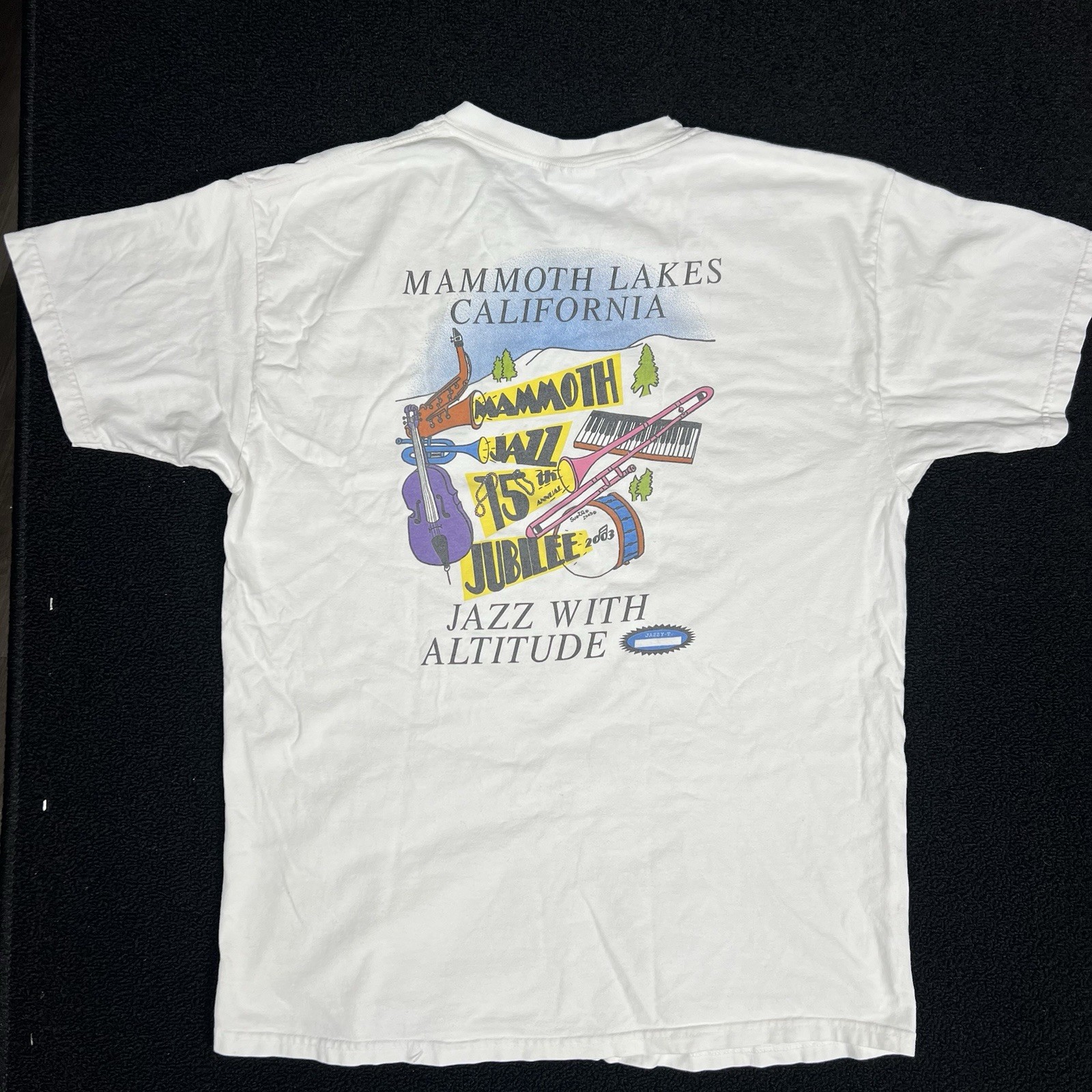 y2k t shirt music Mammoth Jazz Jubilee Mens Large white 15th 2003 california
