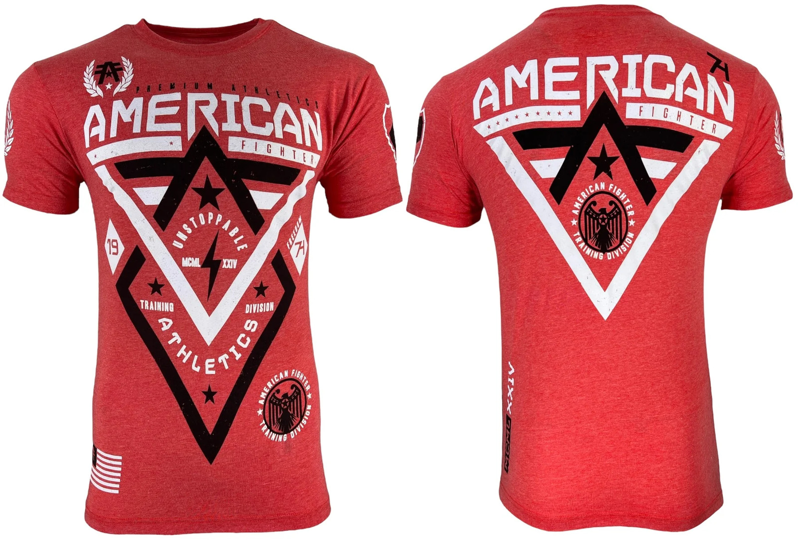 American Fighter Men’s T-shirt Alaska Red Crew neck Athletic XS-5XL