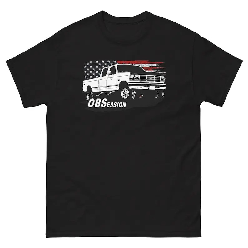OBS Truck T-Shirt Ford F250 F350 Patriotic Vintage Truck Streetwear Tee