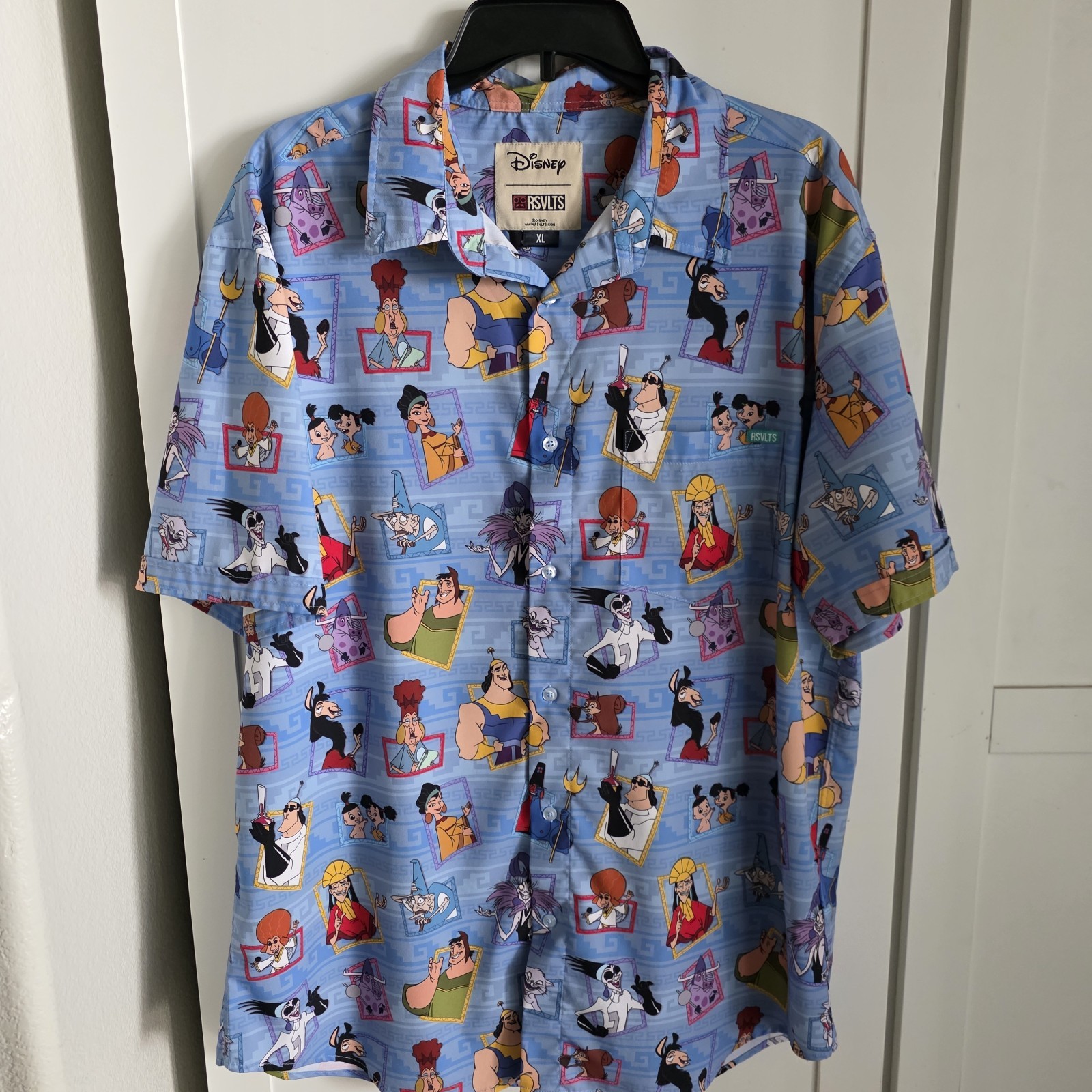RSVLTS Disney Emporer’s New Groove “Boom Baby” Kunuflex XL Button Up Shirt