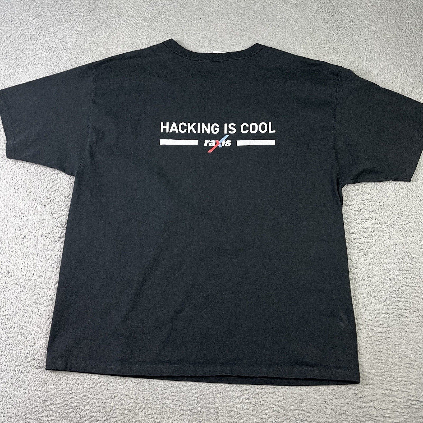 Vintage Computer Hacking T Shirt Mens XL Black Raxis Cyber Security Firm
