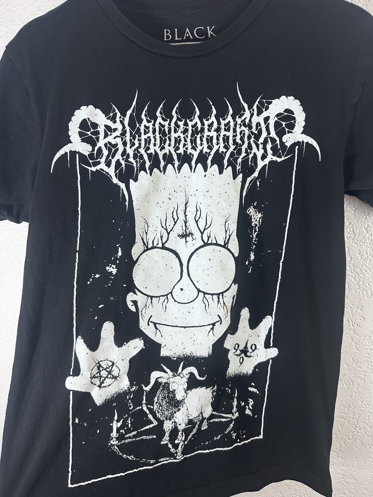 BlackCraft Cult Bart Simpson Graphic T-Shirt Men’s Size S Goth Black Metal Tee