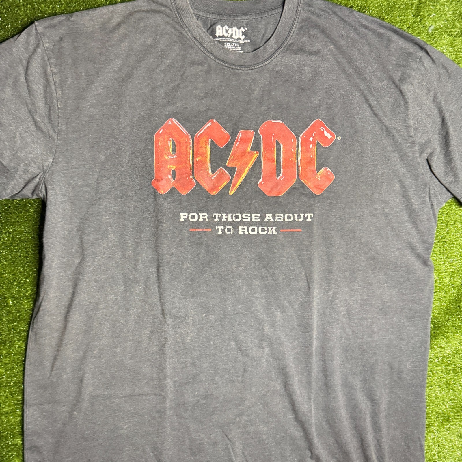 AC/DC Mens 3XL Shirt For Those About To Rock Cannon Band Graphic Tee Gray NWOT