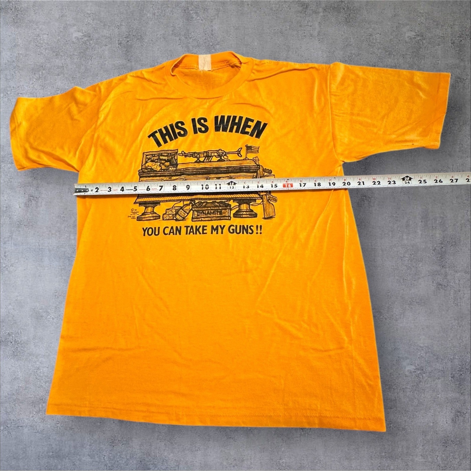 1989 Talking Tops Screen Printed Graphic T-Shirt This When You Can Take My Guns