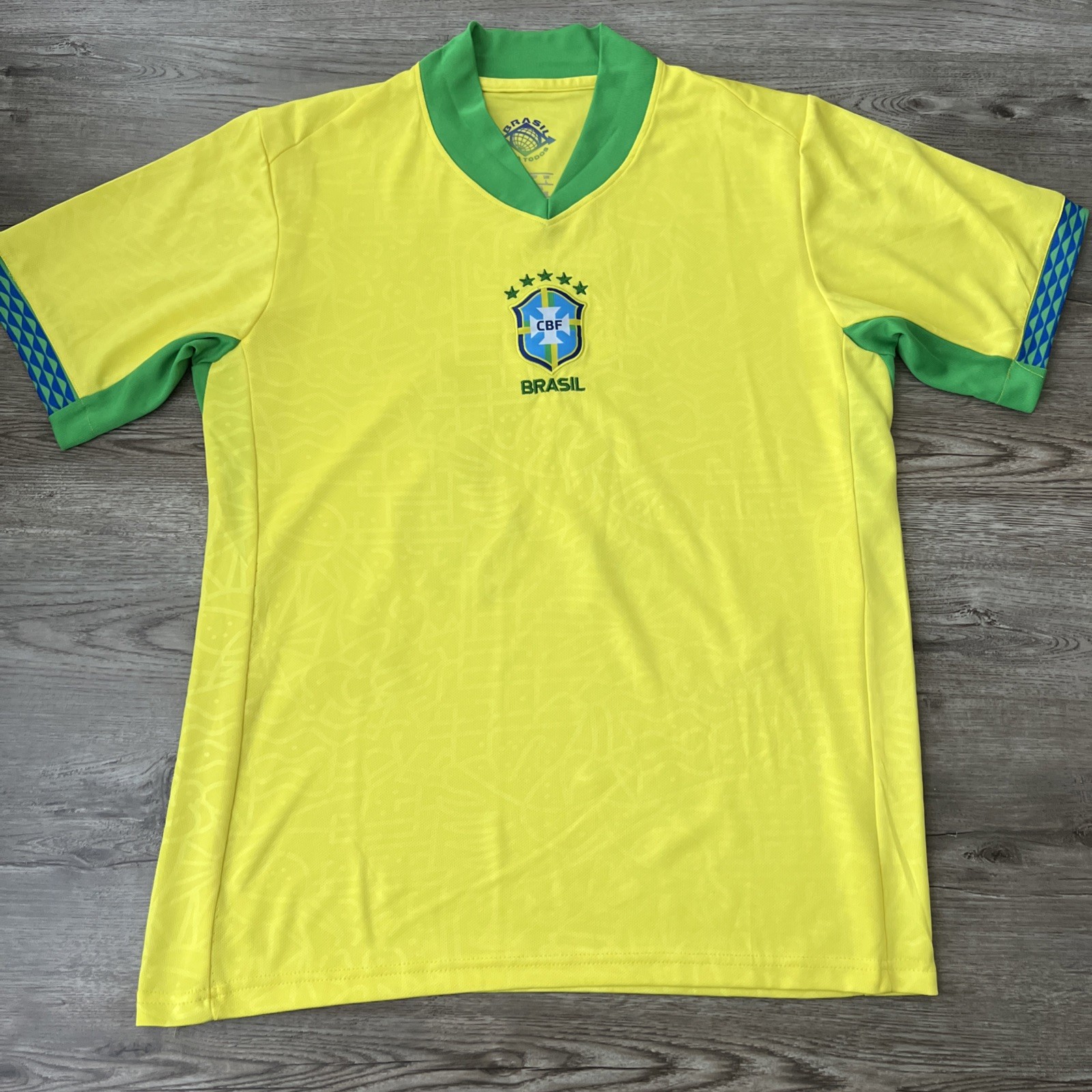 Brazil National Team Soccer Jersey Custom Back Creed 23 Mens Large