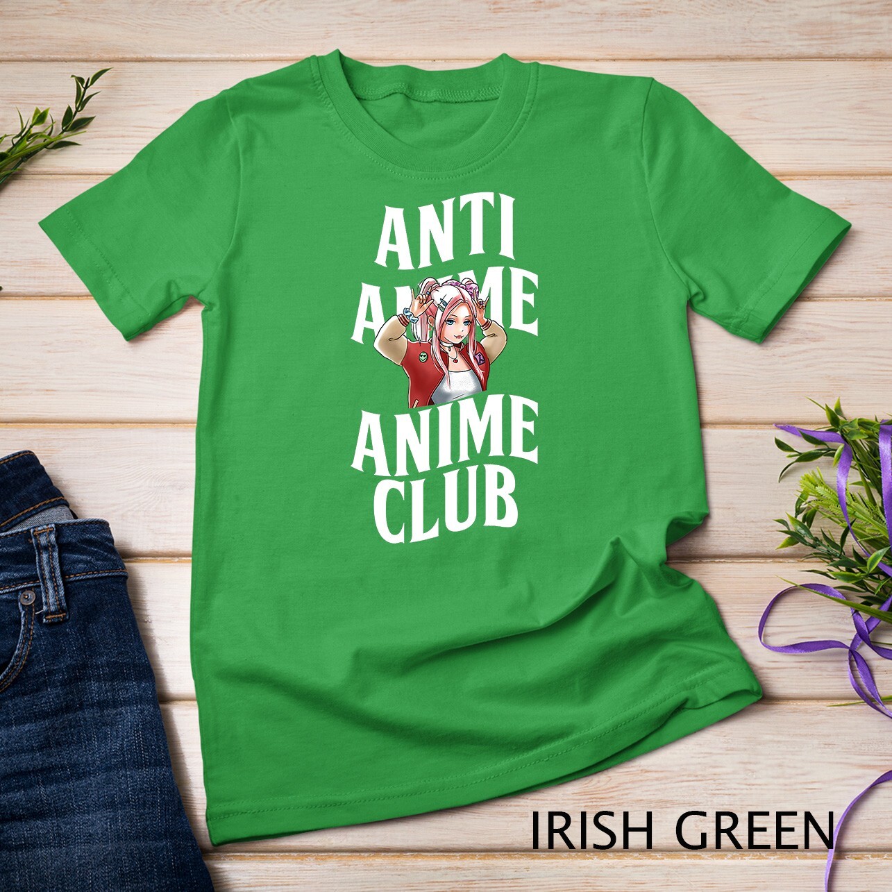 Anti Anime Club Kawaii Manga Otaku Japanese Art Cosplaying Unisex T-shirt