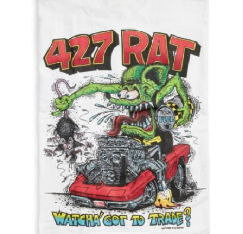 Men’s Ed Big Daddy Roth Rat Fink 427 Rat Hot Rod White Cotton T-Shirt