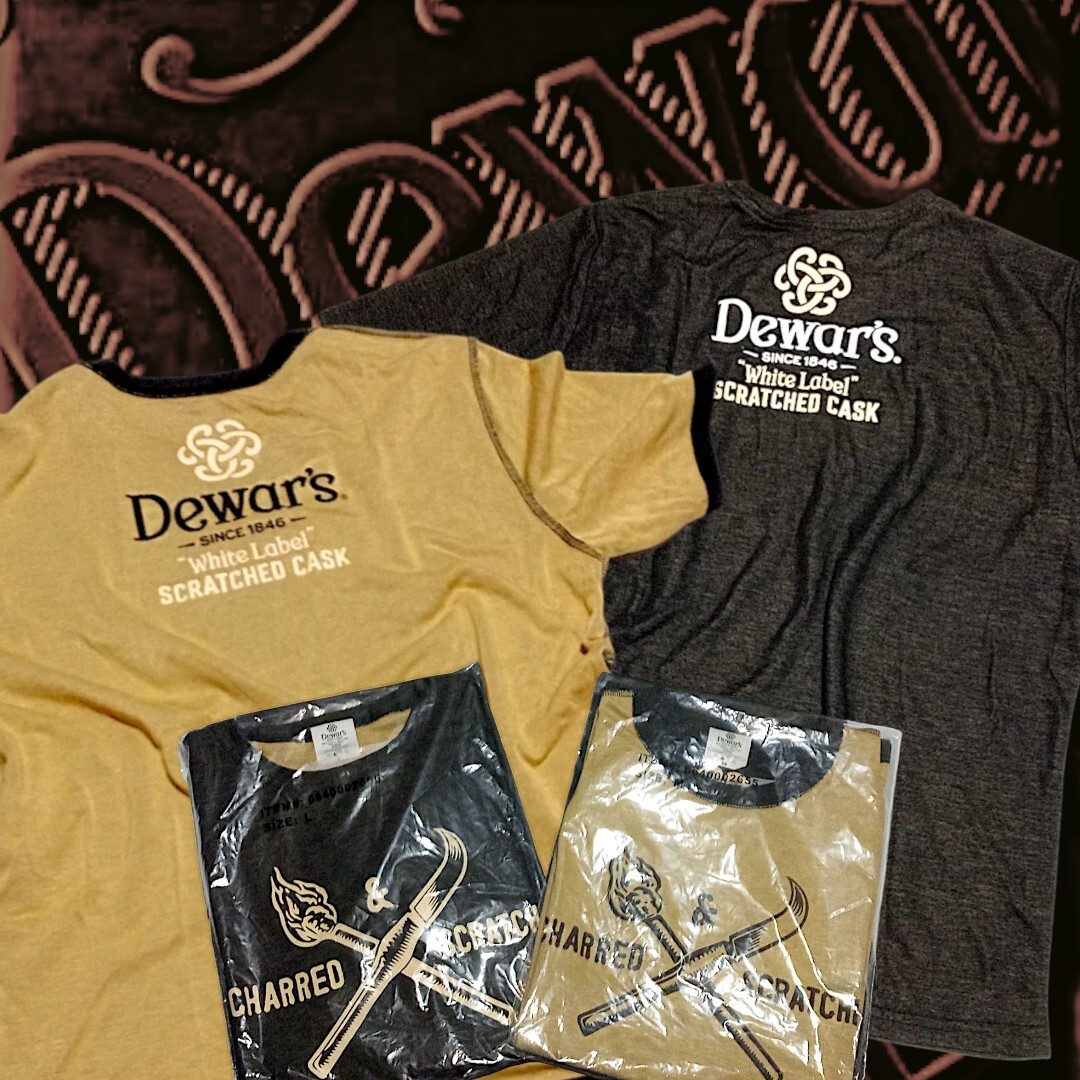 Dewar’s High-End Gold & Black SS Reversible Crew Neck Luxury Knit Shirt M-L-XL
