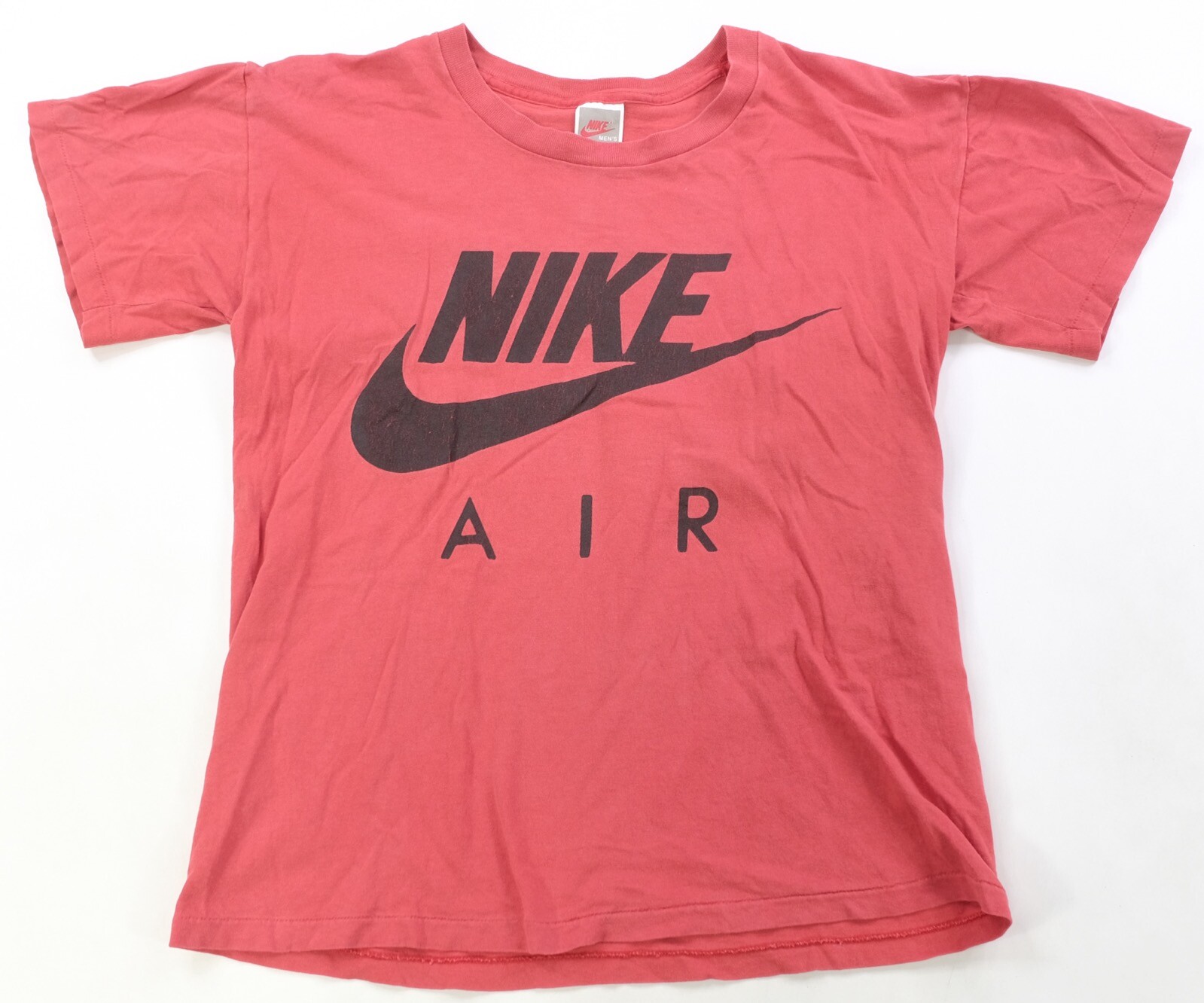 Rare Vintage NIKE Air Spell Out Swoosh Single Stitched T Shirt 80s 90s USA Red S