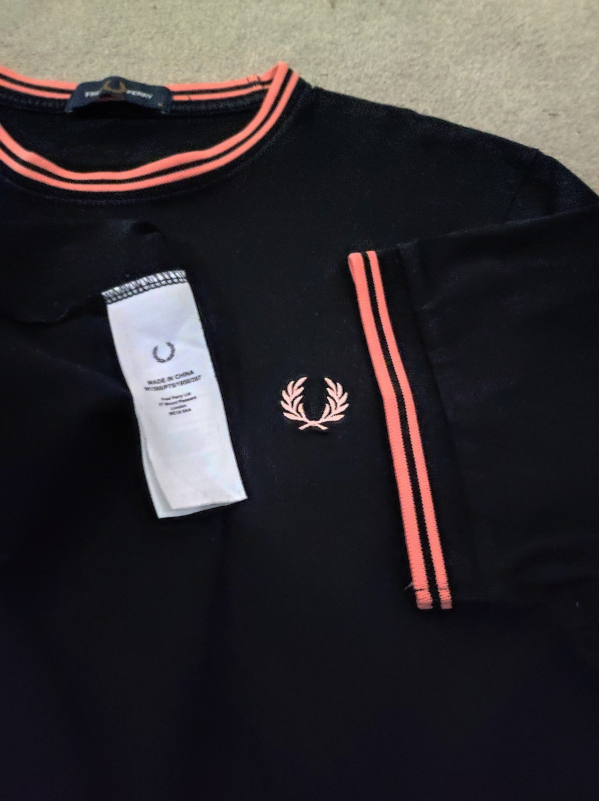 Fred Perry Twin Tipped Ringer T-shirt – M – Black – Mod Casuals 60s