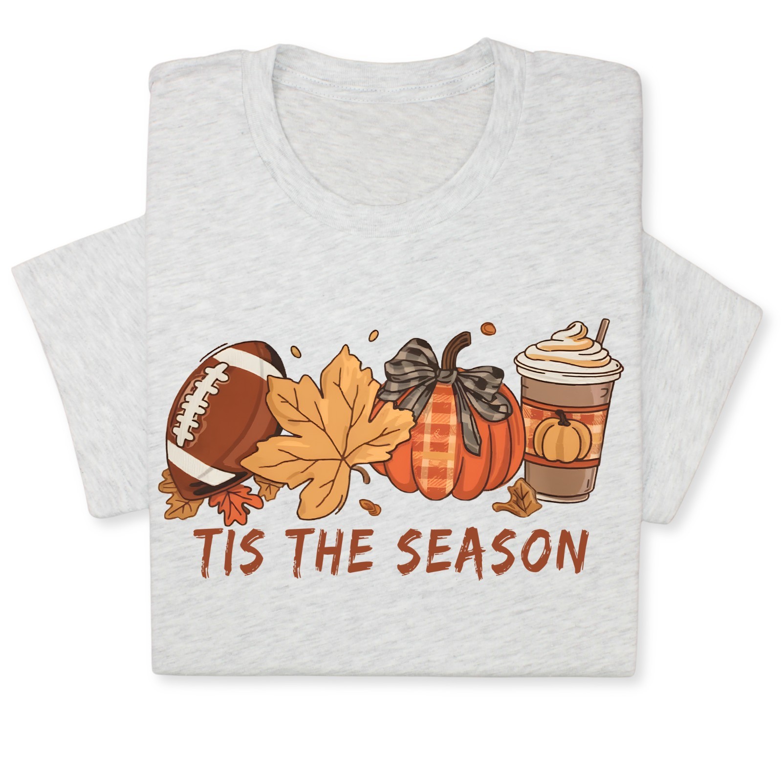 Tis the Season Fall T-Shirt, Pumpkin Spice & Football Autumn Tee