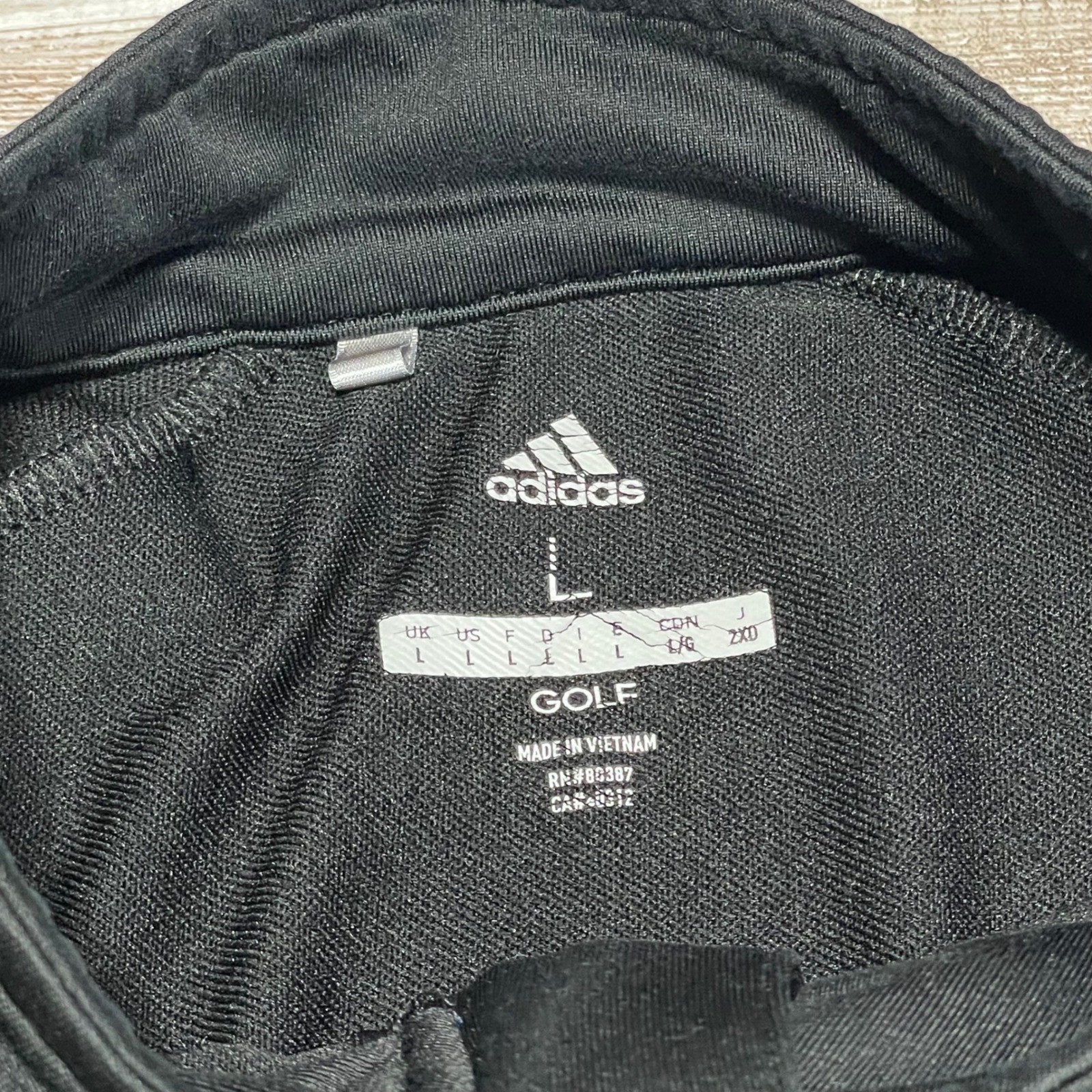 Adidas Men’s Pullover Black Gray 1/4 Zip Long Sleeve Athletic Golf Size Large