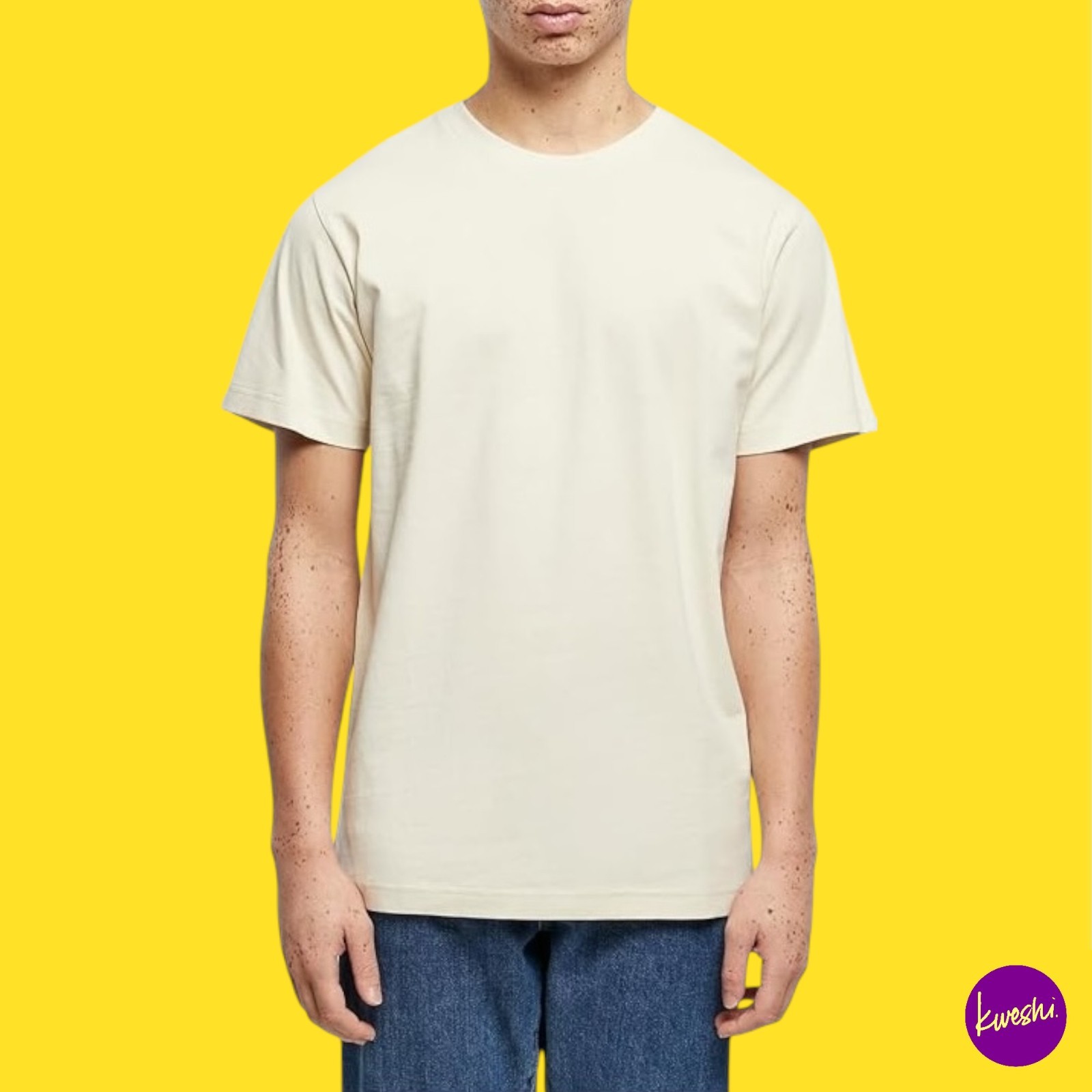 BUILD YOUR BRAND Men’s T-Shirt, Crew Neck BY004, Sand, UK XS | EU 44 | US XS