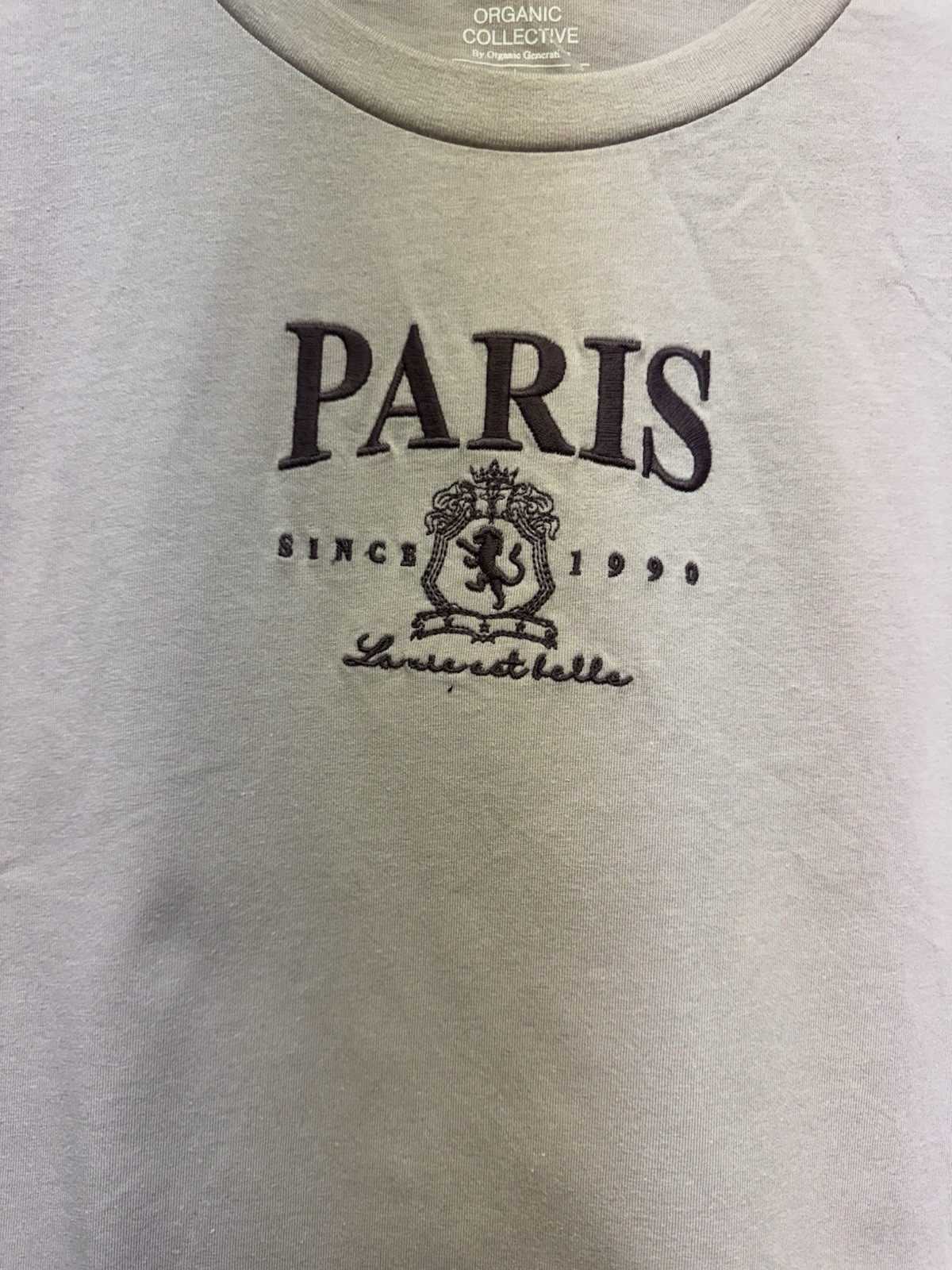 Organic Collective Paris Graphic Logo Crew Neck Short Sleeve T-Shirt Lavender XL
