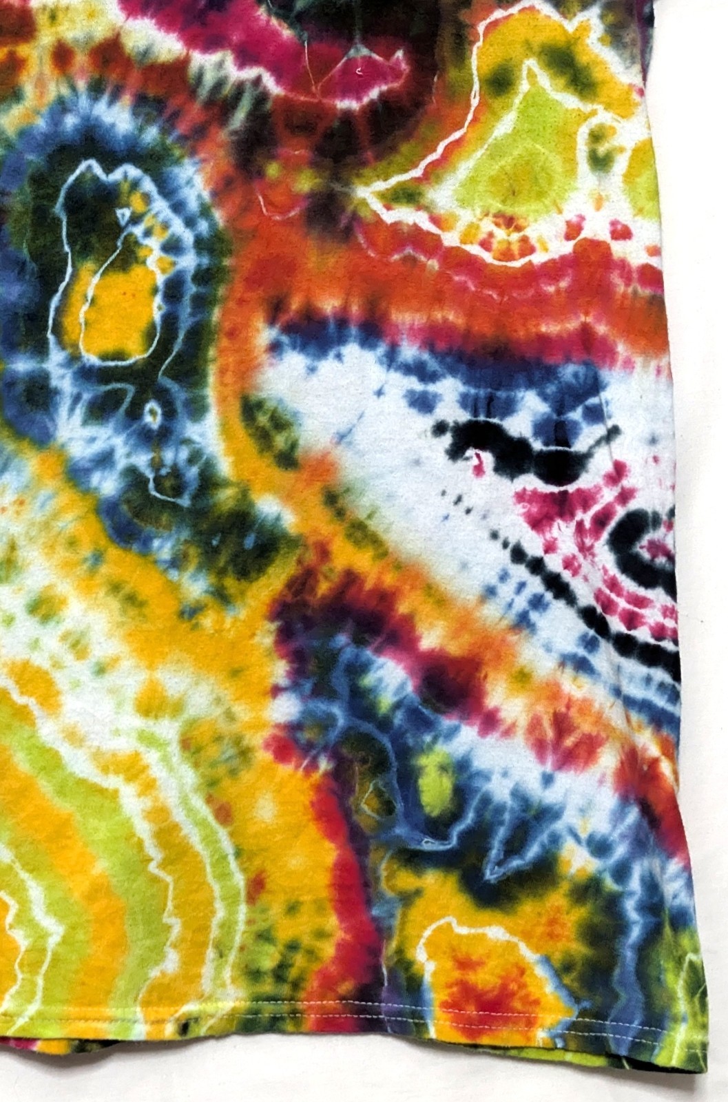 Handmade Tie Dye Multicolor Rainbow Geode Pattern Small Shirt 17″ W X 26.5″ L