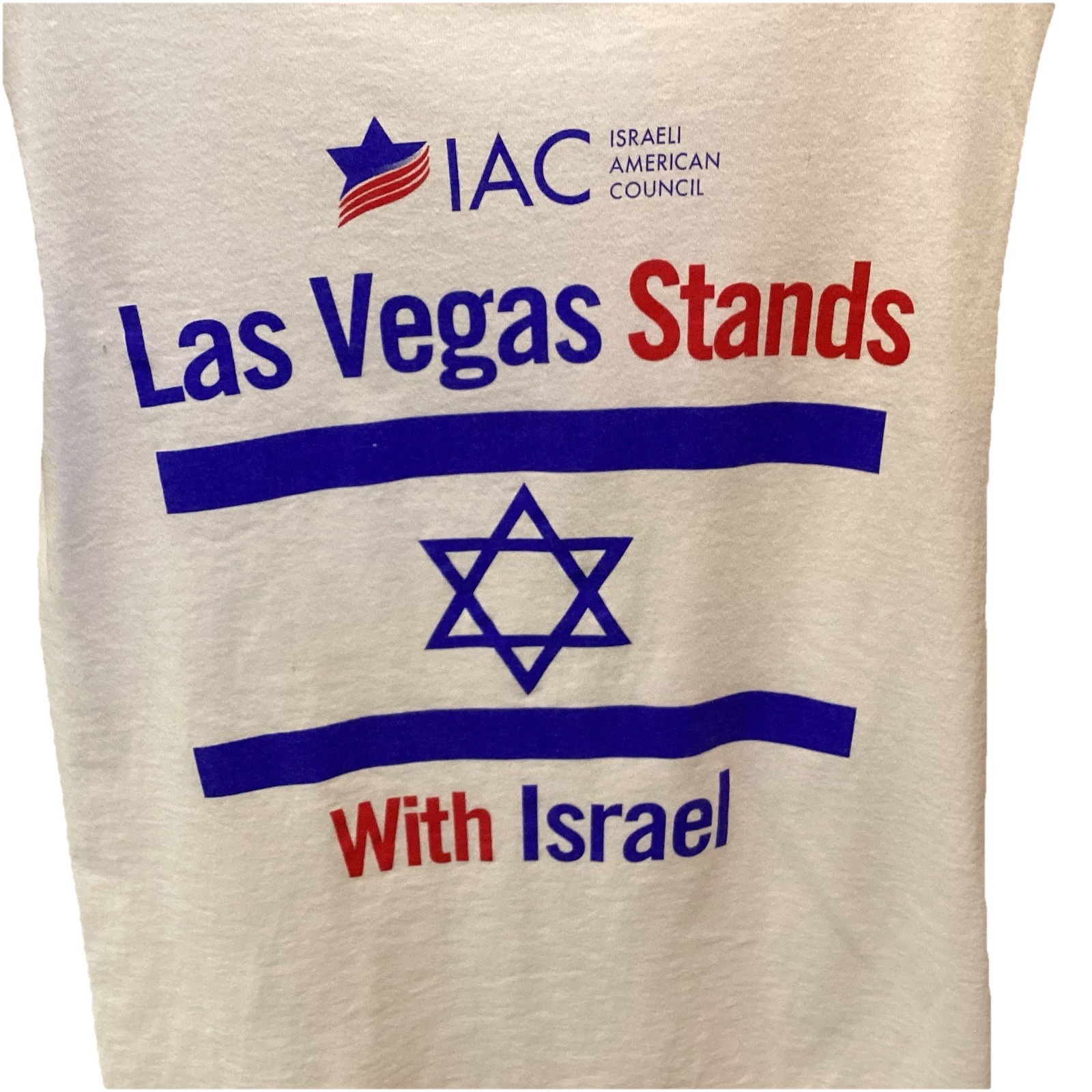 Las Vegas Stands with Israel T-Shirt Size S White IAC (Israeli American Council)