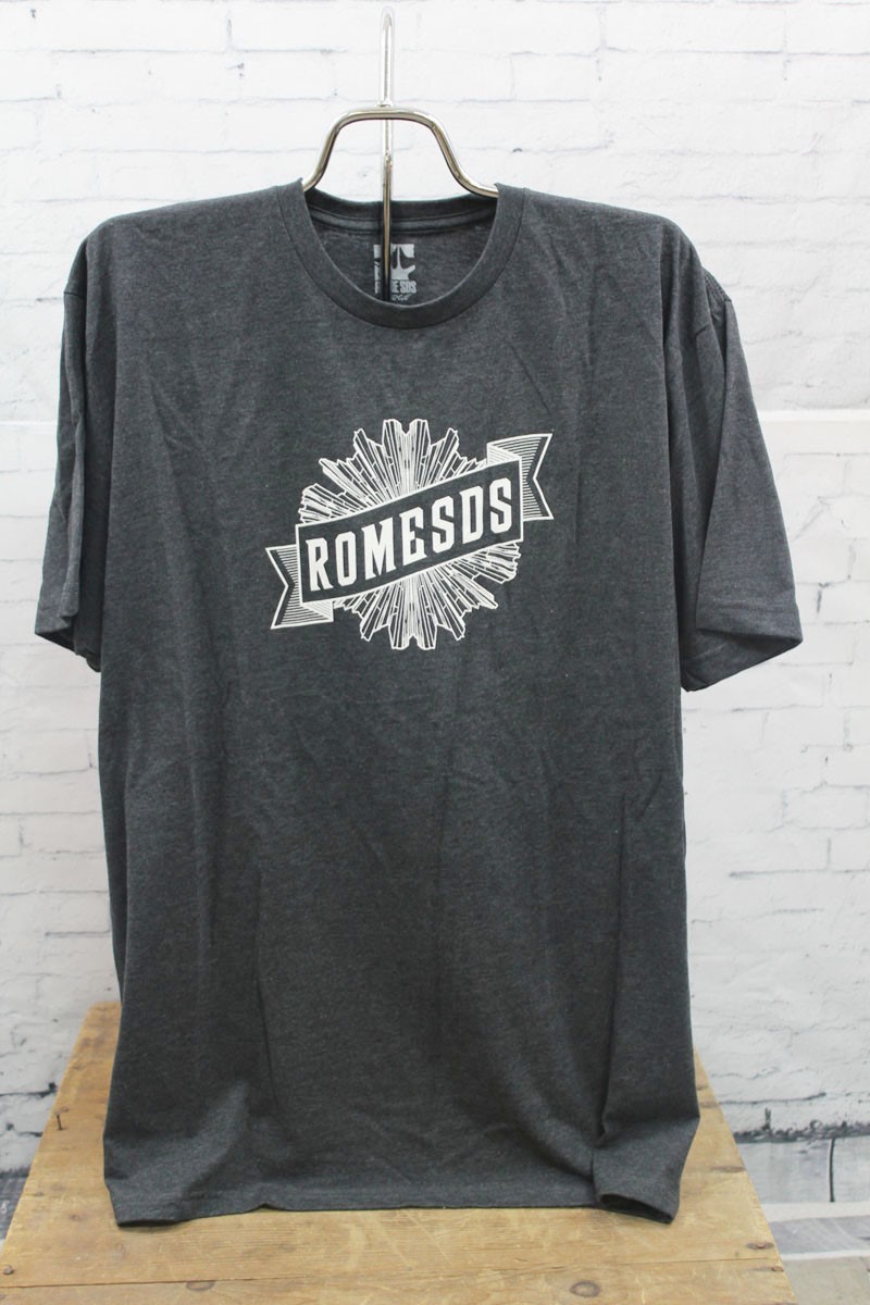 Rome Banner Short Sleeve Cotton T-Shirt Tee Men’s Large Charcoal Grey New