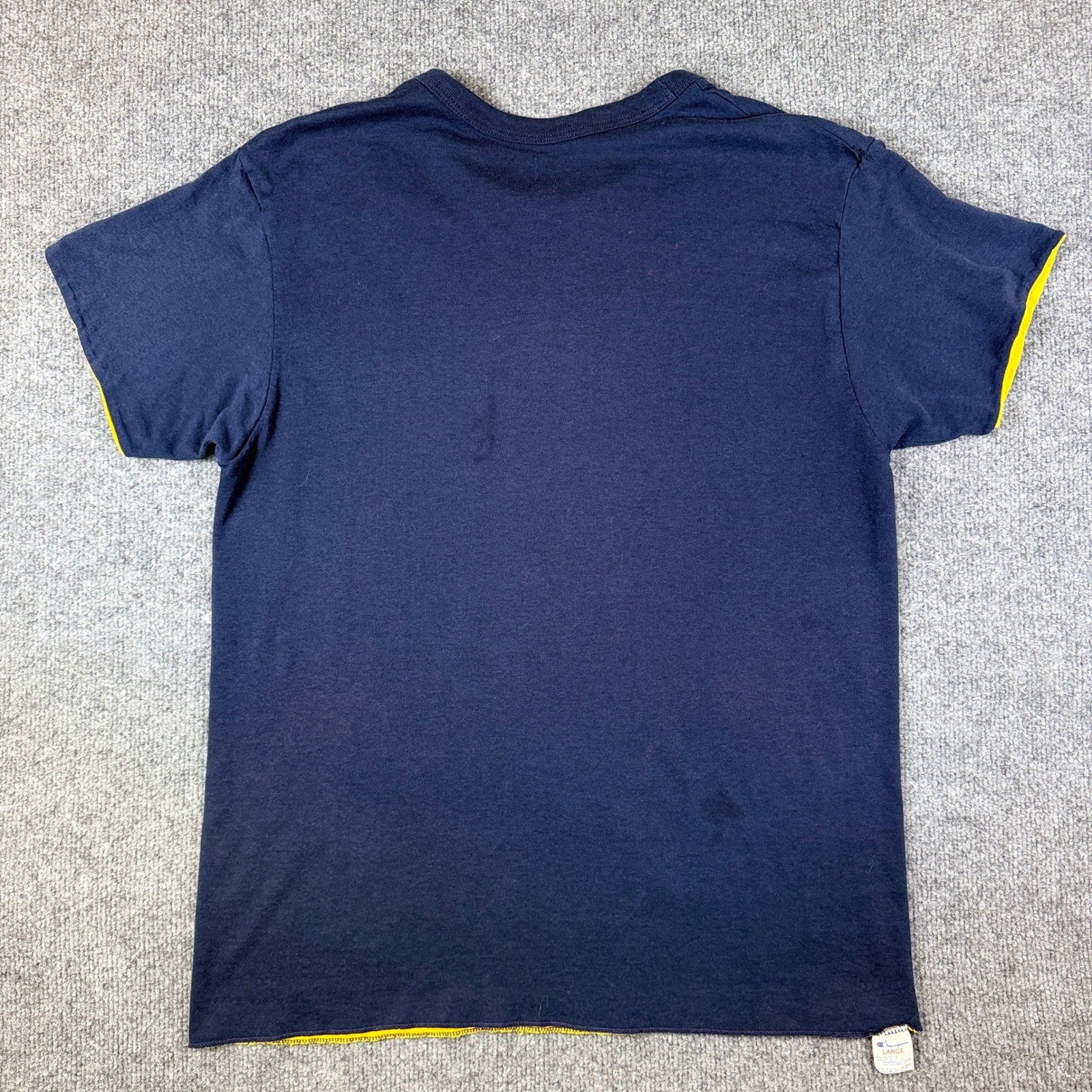 Vintage Champion Double Face T Shirt Mens L Reversible Phys Ed Made in USA 80s