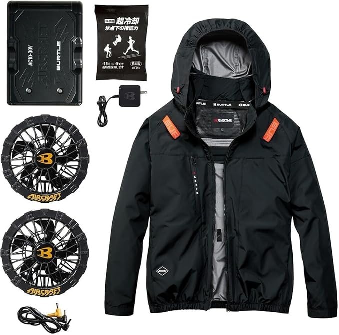 L NEW BURTLE 30V Aircraft Cooling Jacket Fan Battery Full Set Ready to Use Japan