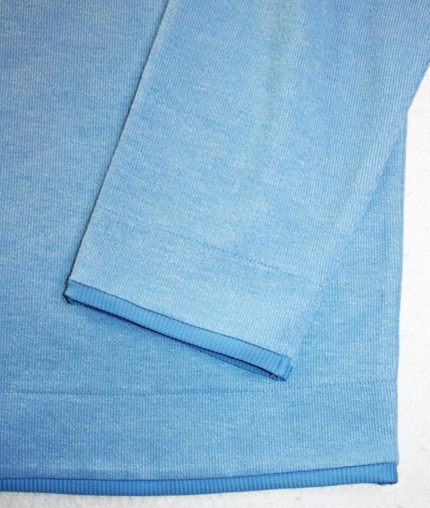 Three Sixty Six Mens 2X Pullover 1/4 Snap Mock Collar Long Sleeve Rib Knit Blue