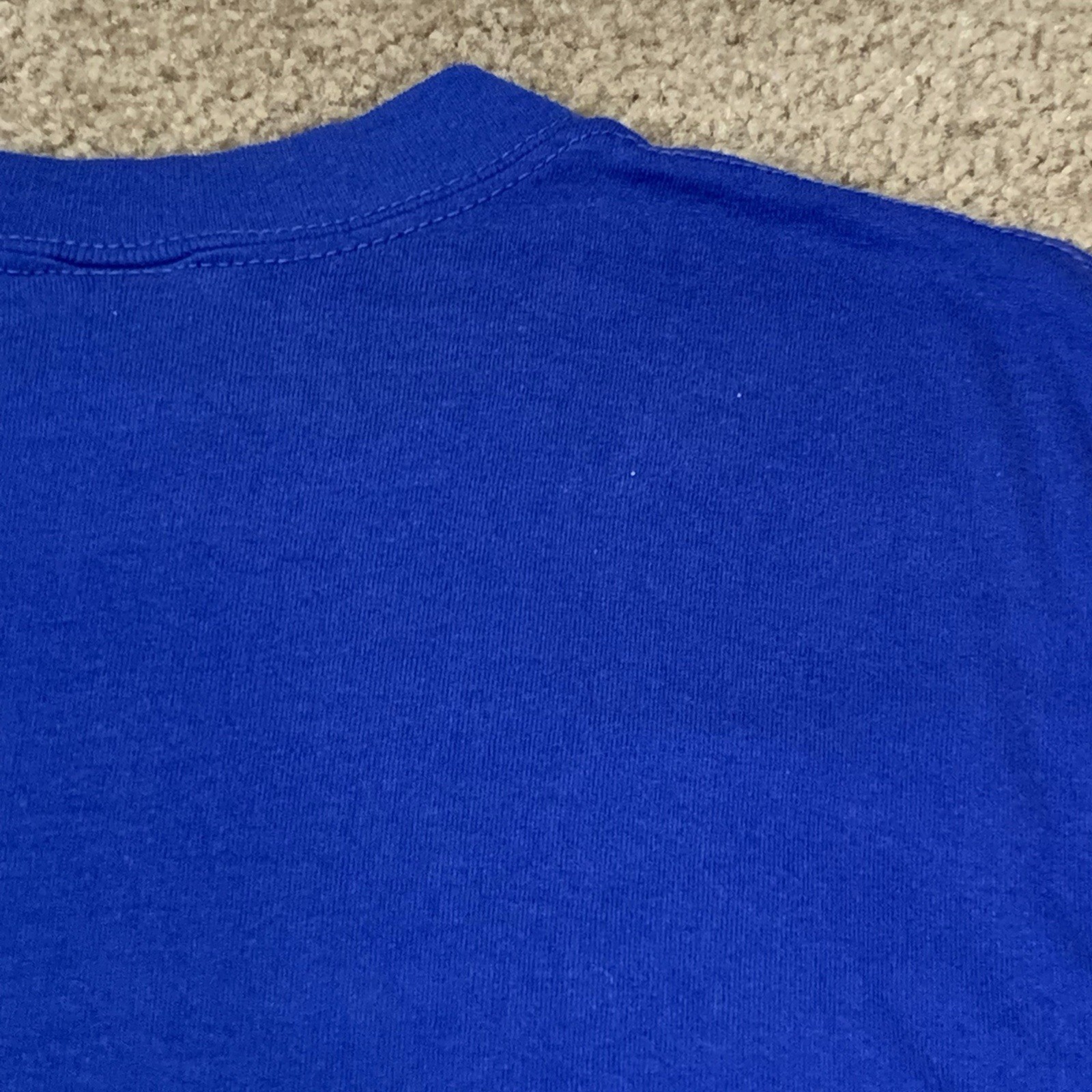 Vintage 80s Russell Mens Large Blue Long Sleeve T Shirt Preppy Sports School