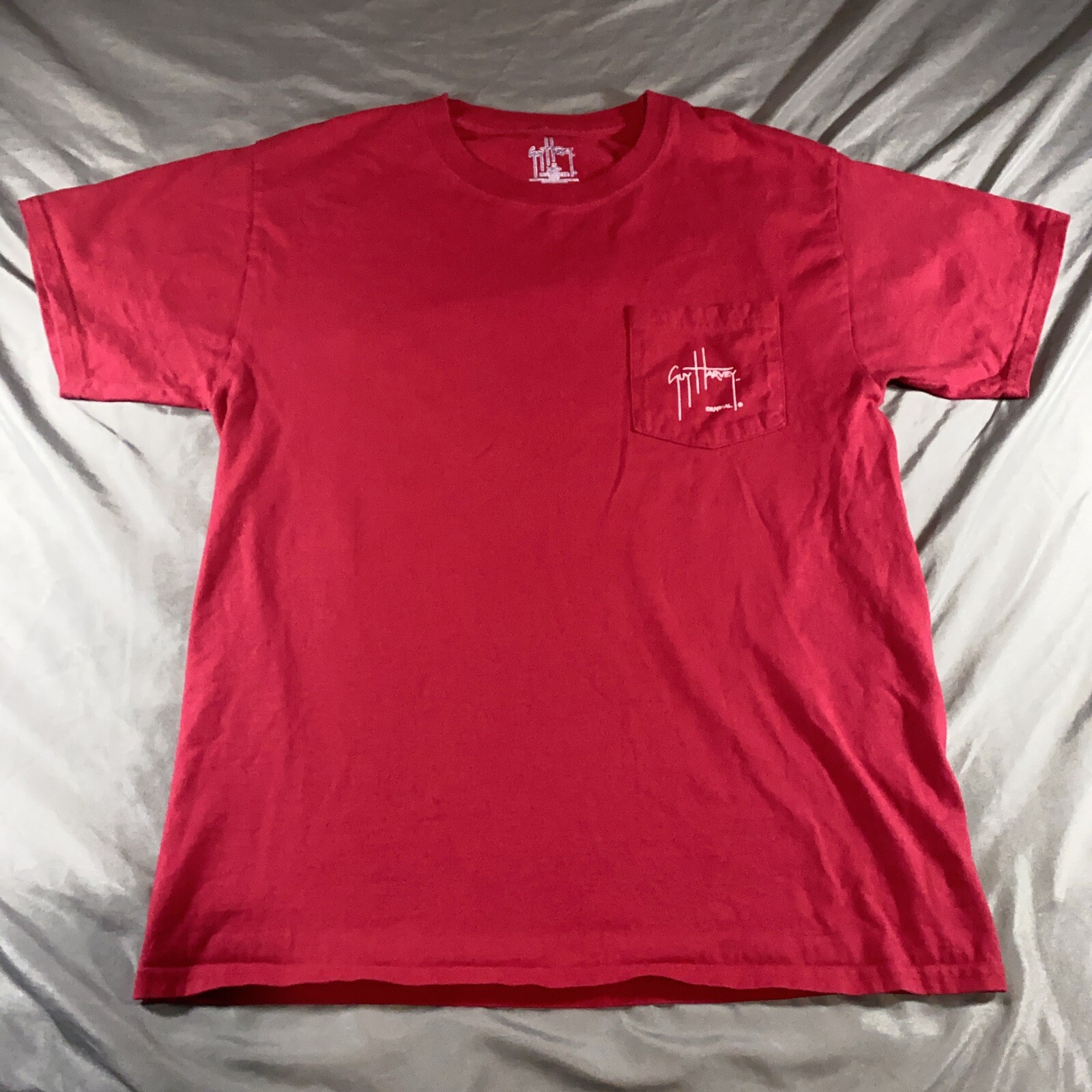Guy Harvey BlueWater Firefighter Fire Department Swordfish Pocket T Shirt Size M