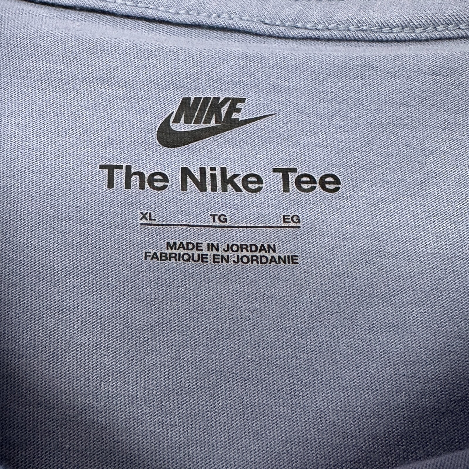 Nike T-Shirt NSW Club Size XL Men’s Blue/Gray Embroidered Logo AR4997 493 Cotton