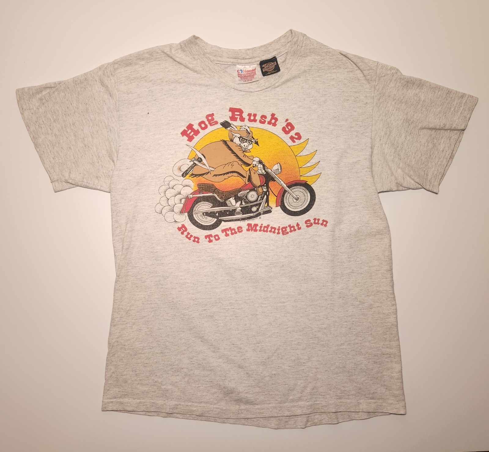Hog Rush 92 Run To The Midnight Sun 50th Harley Owners Group L Tshirt As Picture