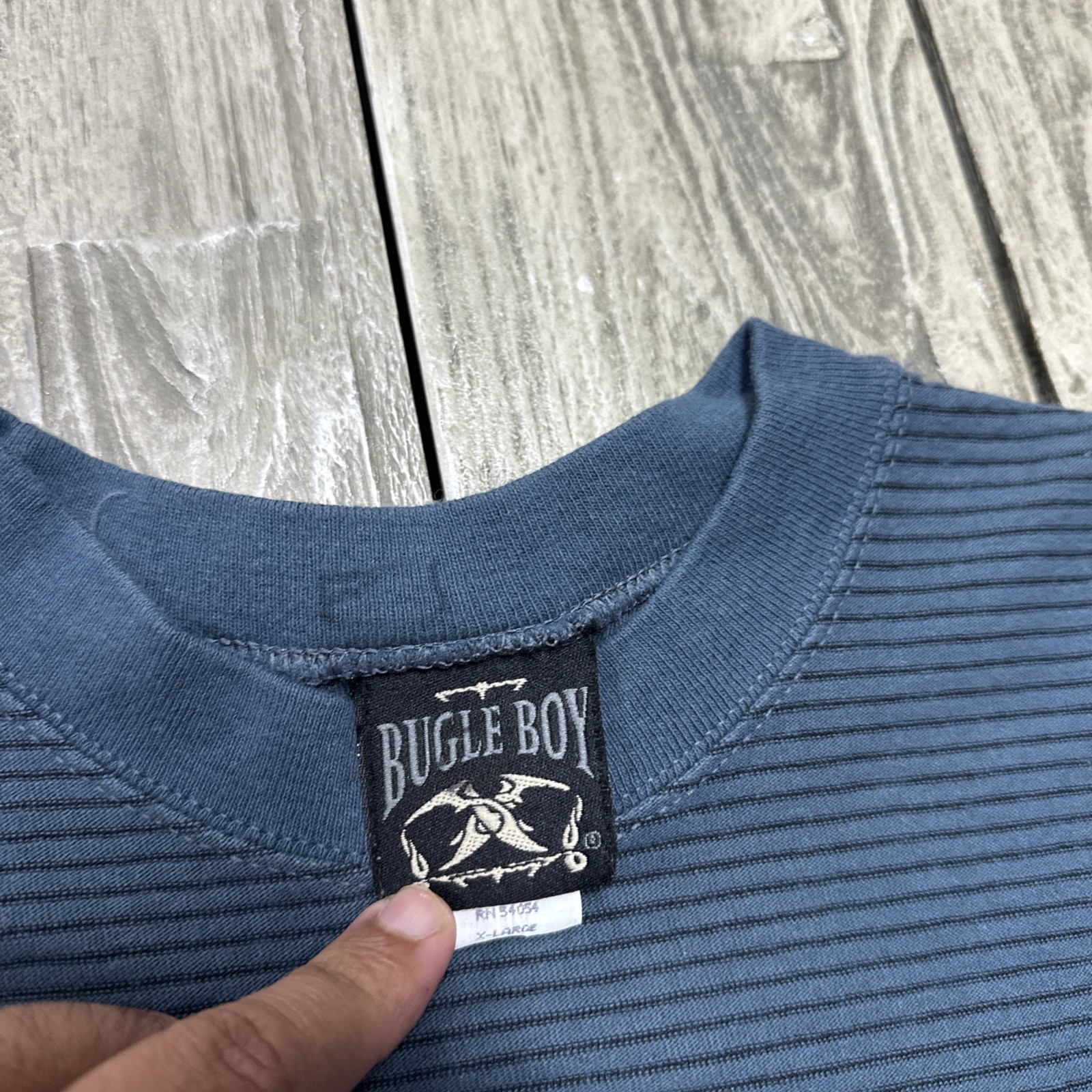 Vintage Bugle Boy Striped Tshirt XL Made In Usa 90s Retro