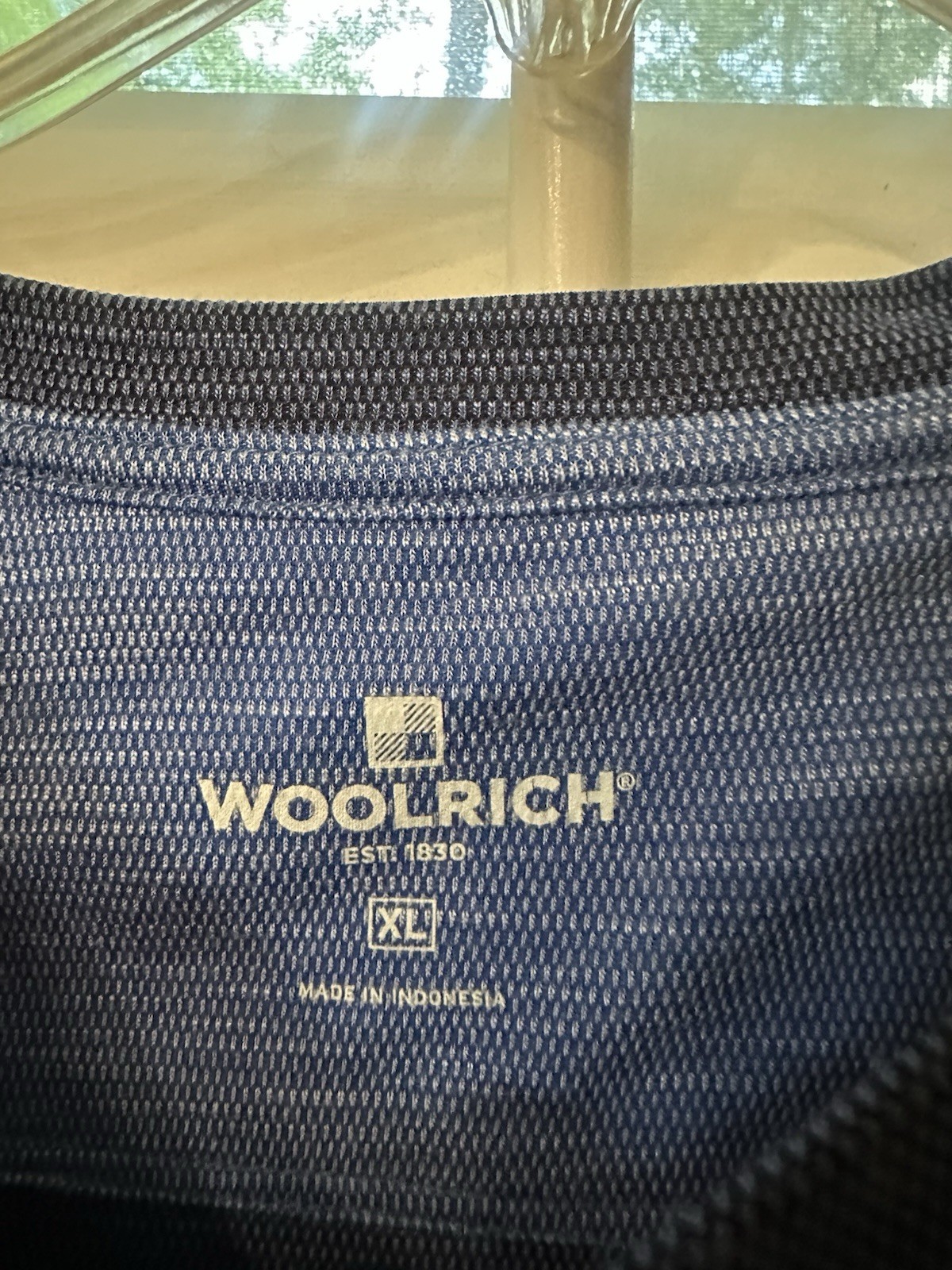 WOOLRICH Heathered Blue Woven T-Shirt Men’s Size XL MINT CONDITION
