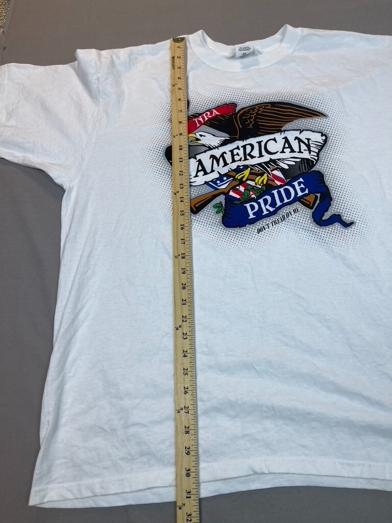 NRA SHIRT 2X EAGLE LOGO American Pride White Red Blue T Shirt