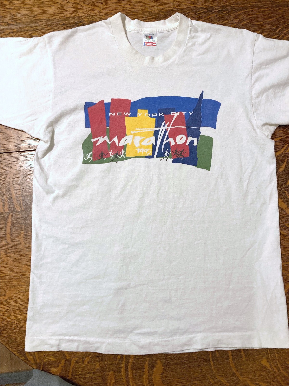 Vintage 1995 New York City Marathon Shirt, size Large, 100% cotton, authentic!