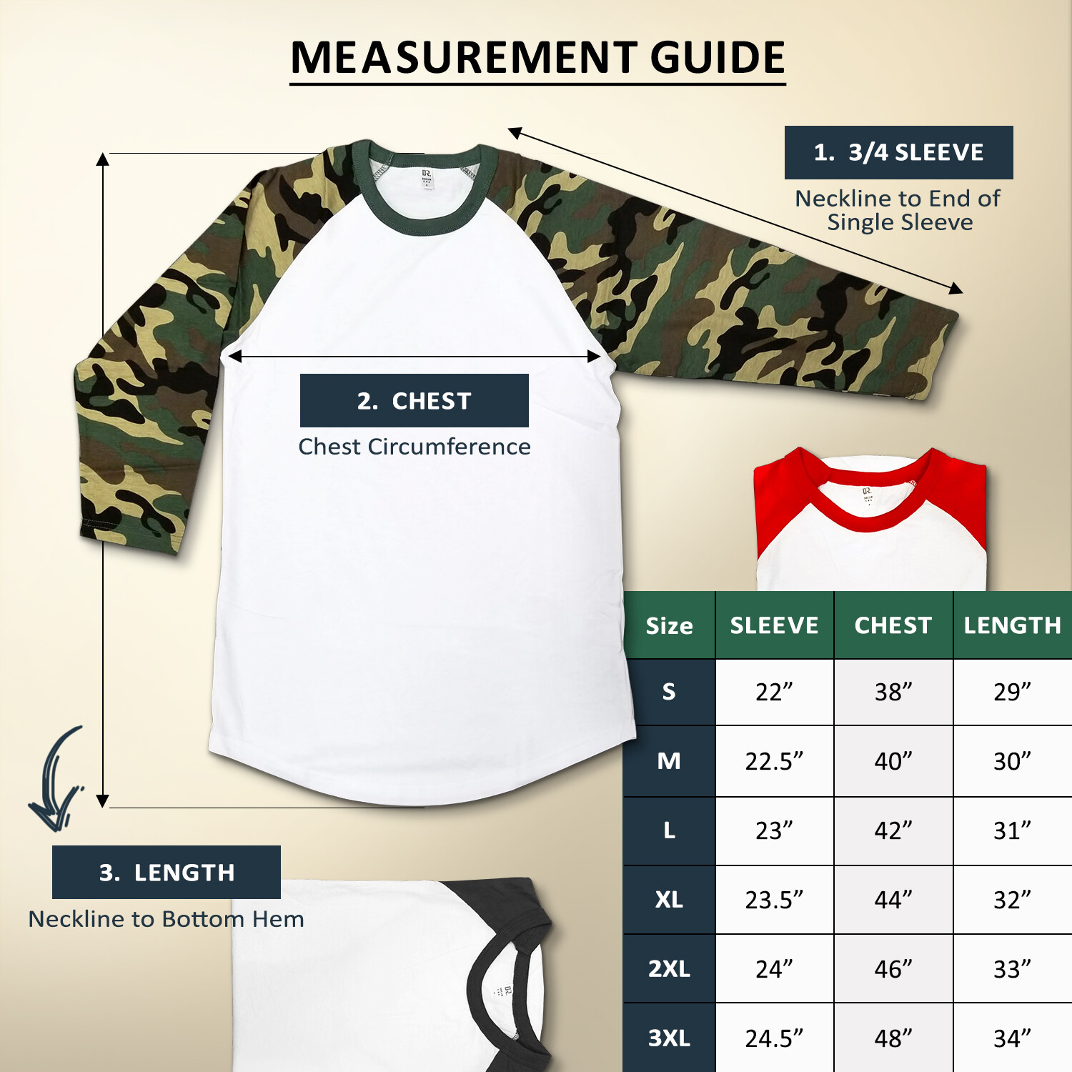 Dream USA Men’s Casual 3/4 Sleeve Baseball Tshirt Raglan Jersey Shirt