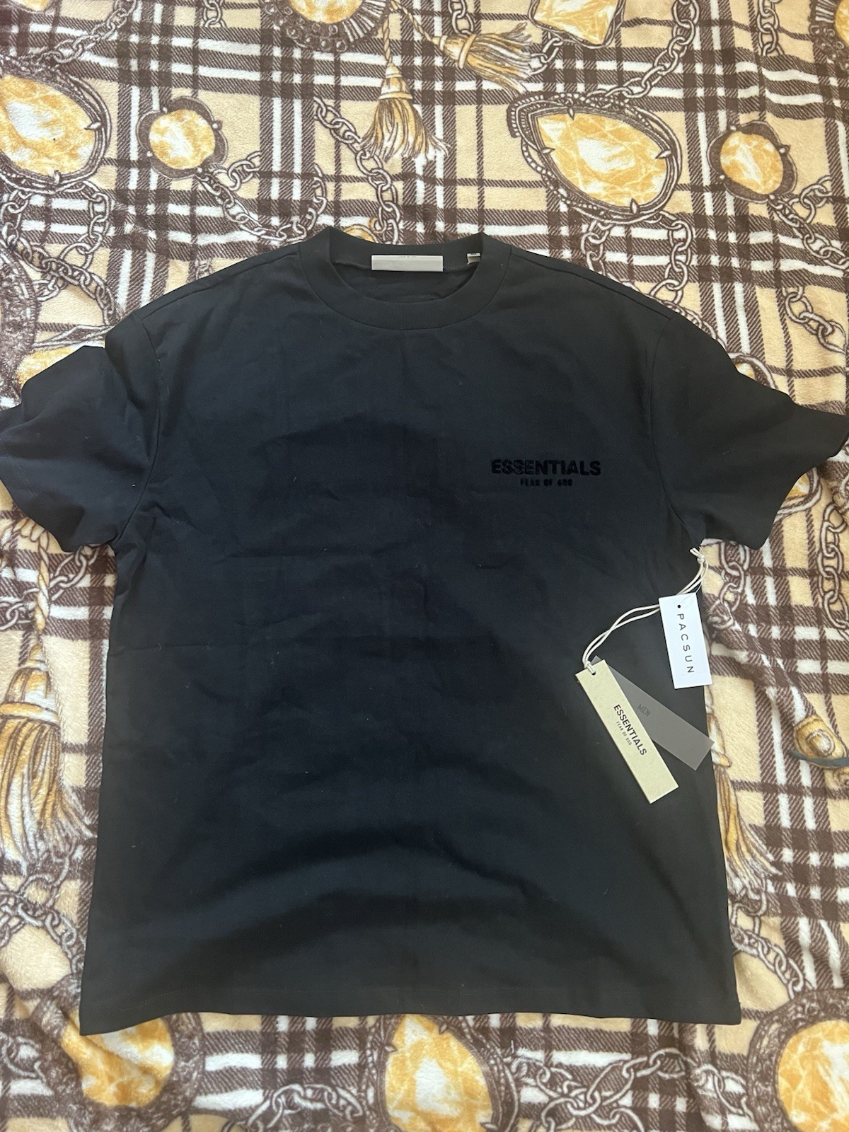 Essentials Fear of God Men’s Black Logo Crew Neck Short Sleeve T-Shirt XS