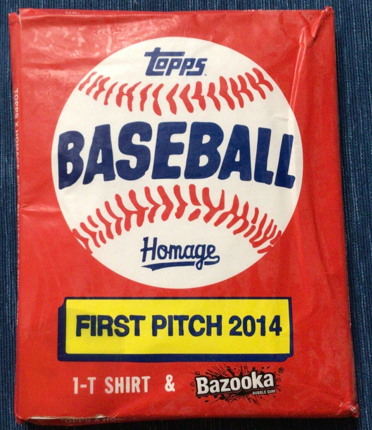 2014 First Pitch TOPPS T Shirt 3XL HOMAGE Retro Sealed Wax Pack Baseball ~891A