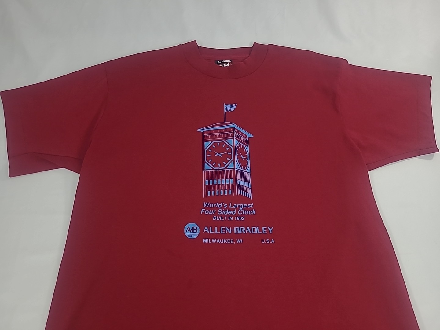 Vtg 80s Allen-Bradley Clock Tower Fruit Of Loom T-Shirt Milwaukee Single Stitch