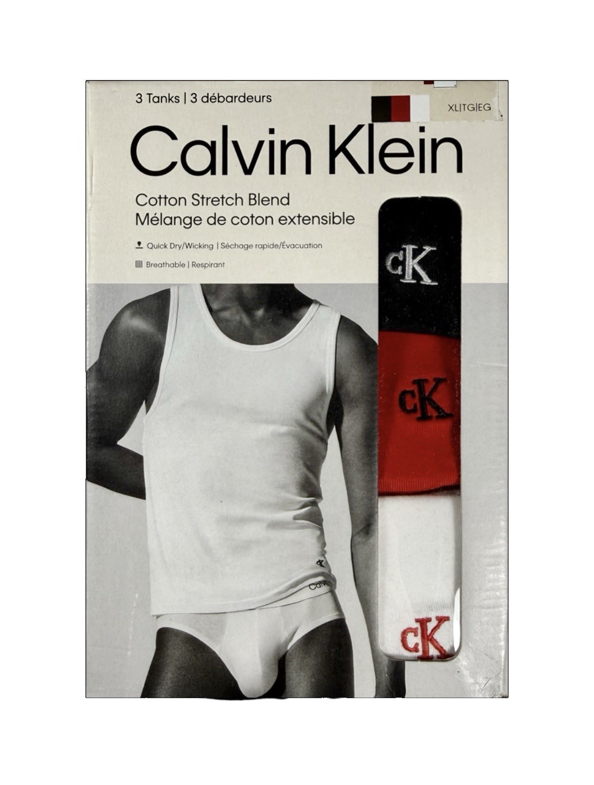 NWT. Calvin Klein. 3 Pack. Stretch Classic A-Shirt. Tank. Multi. MSRP $49.50