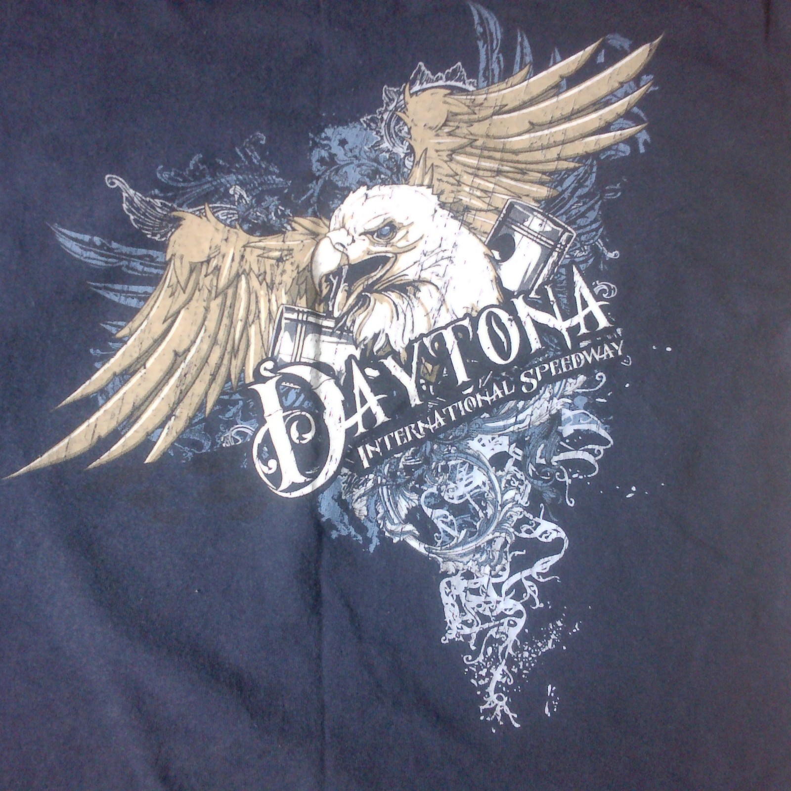 Daytona International Speedway T-shirt Adult LG Navy Graphic Front & Back Print