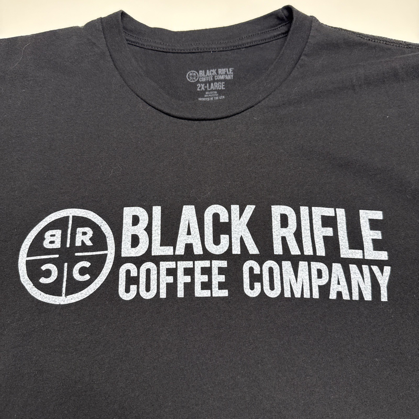 Black Rifle Coffee Company T-Shirt Men 2XL Black Spellout Graphic Tee Logo