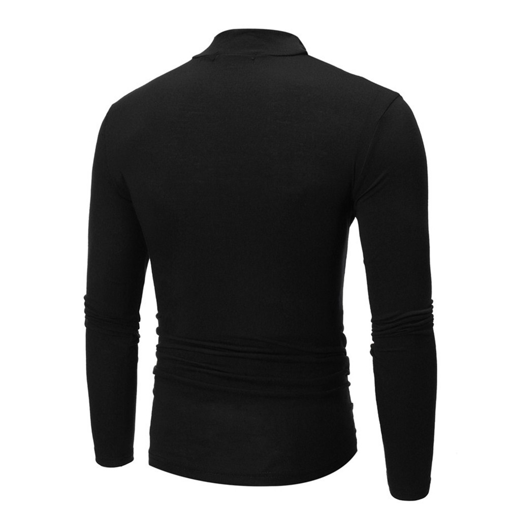 Mens High Neck Long Sleeve Polo T-Shirt Tops Winter Baselayer Turtle Neck Jumper